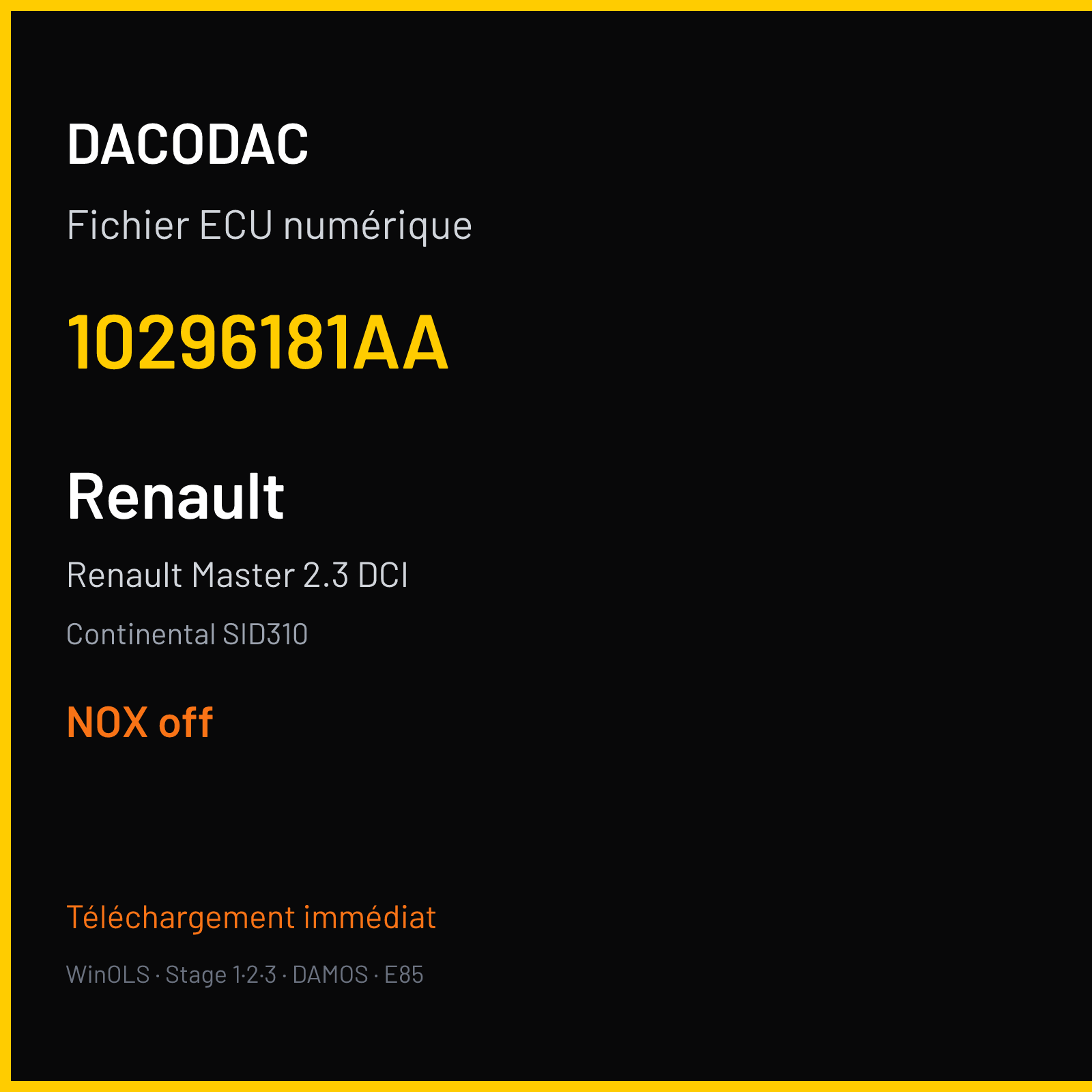 Renault Master 2.3 DCI (2017) — Continental SID310 — 10296181AA — NOX off