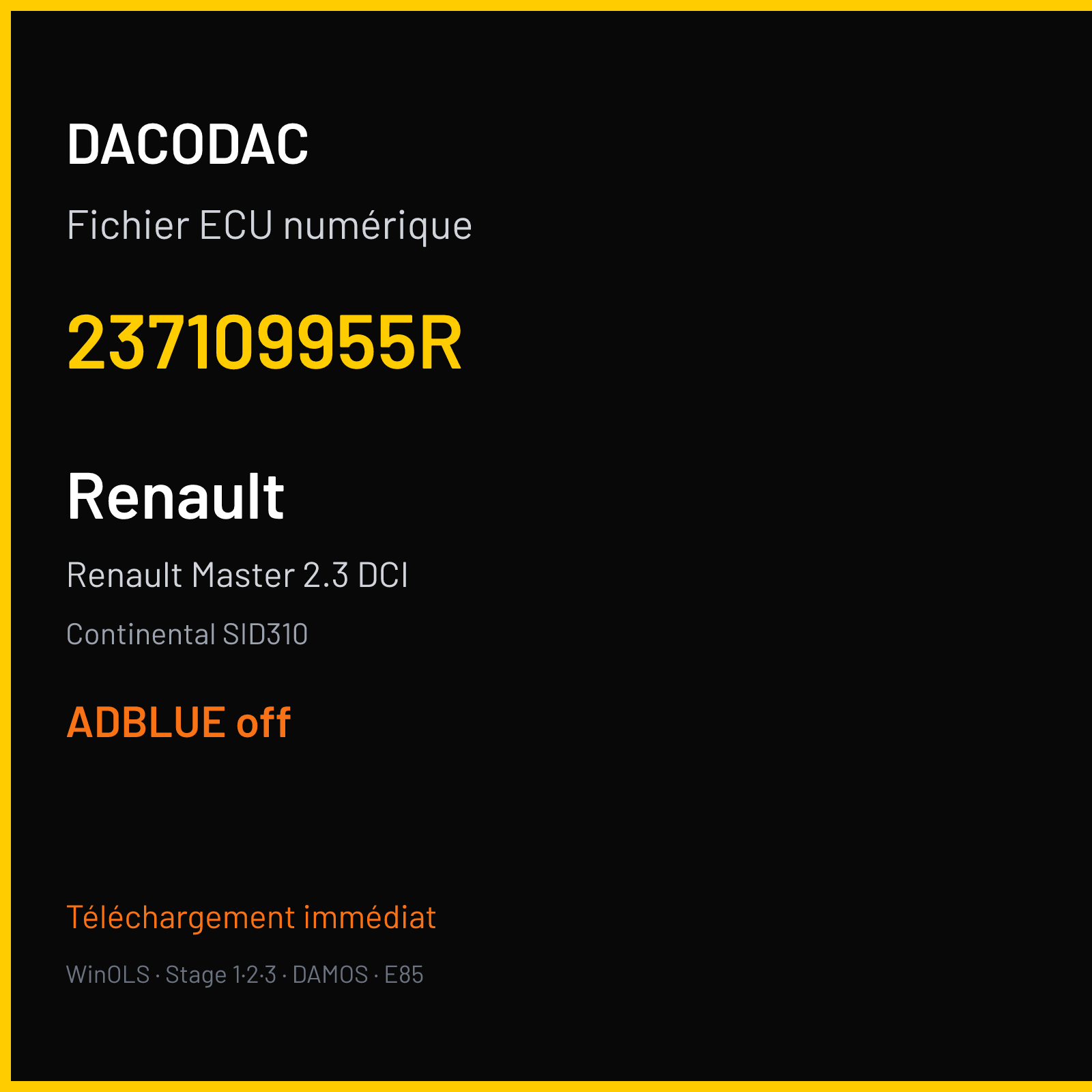 Renault Master 2.3 DCI (2016) — Continental SID310 — 237109955R — ADBLUE off