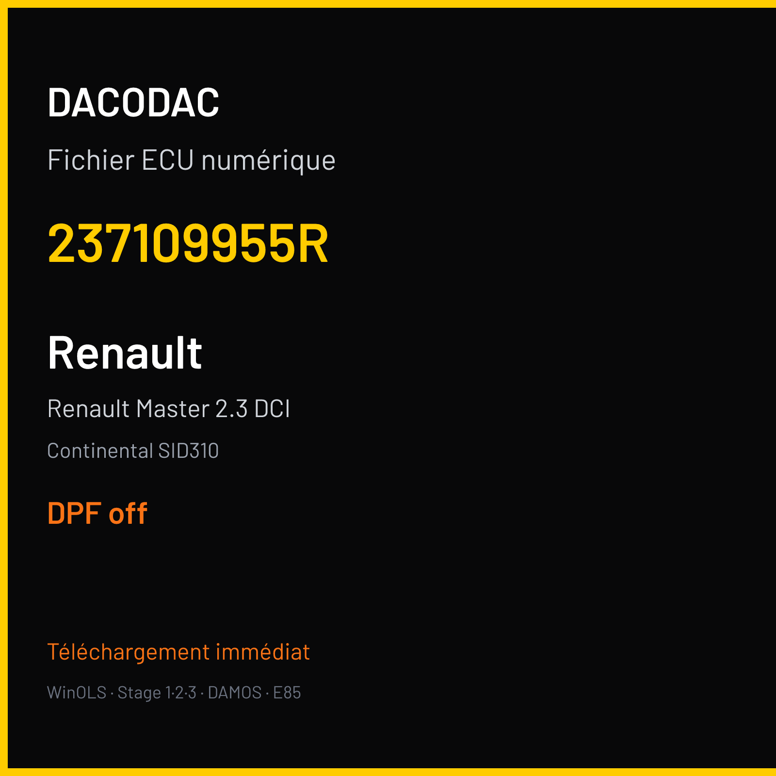 Renault Master 2.3 DCI (2016) — Continental SID310 — 237109955R — DPF off