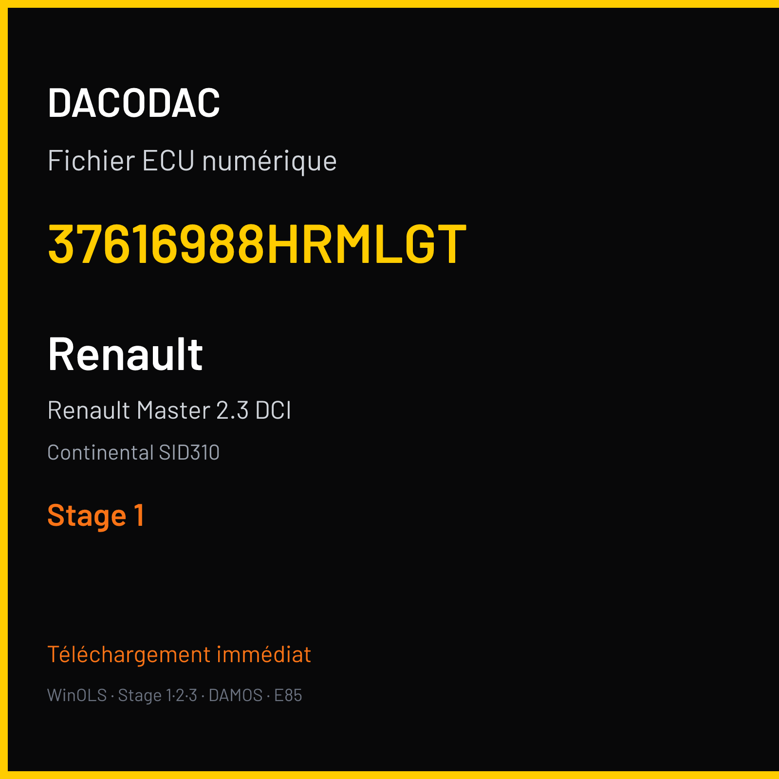 Renault Master 2.3 DCI — Continental SID310 — 37616988HRMLGT — Stage 1