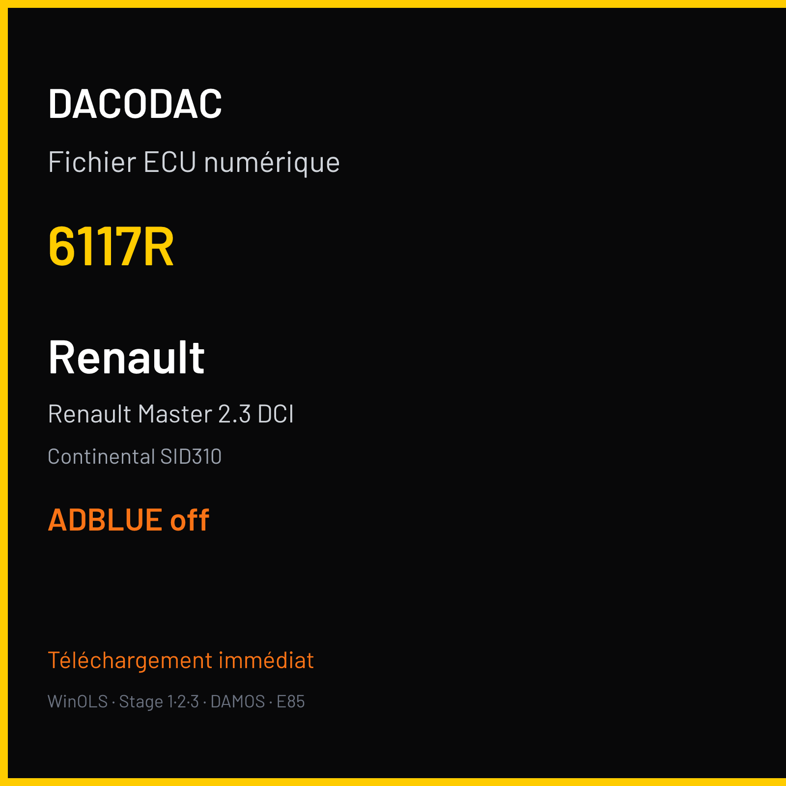 Renault Master 2.3 DCI (2018) — Continental SID310 — 6117R — ADBLUE off