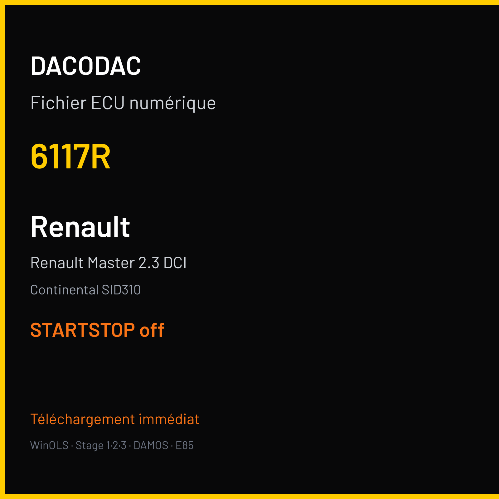 Renault Master 2.3 DCI (2018) — Continental SID310 — 6117R — STARTSTOP off