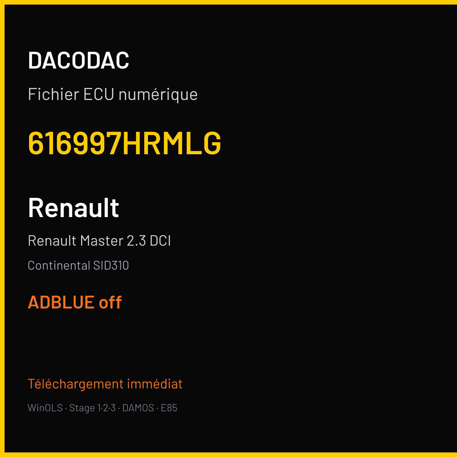 Renault Master 2.3 DCI (2016) — Continental SID310 — 616997HRMLG — ADBLUE off