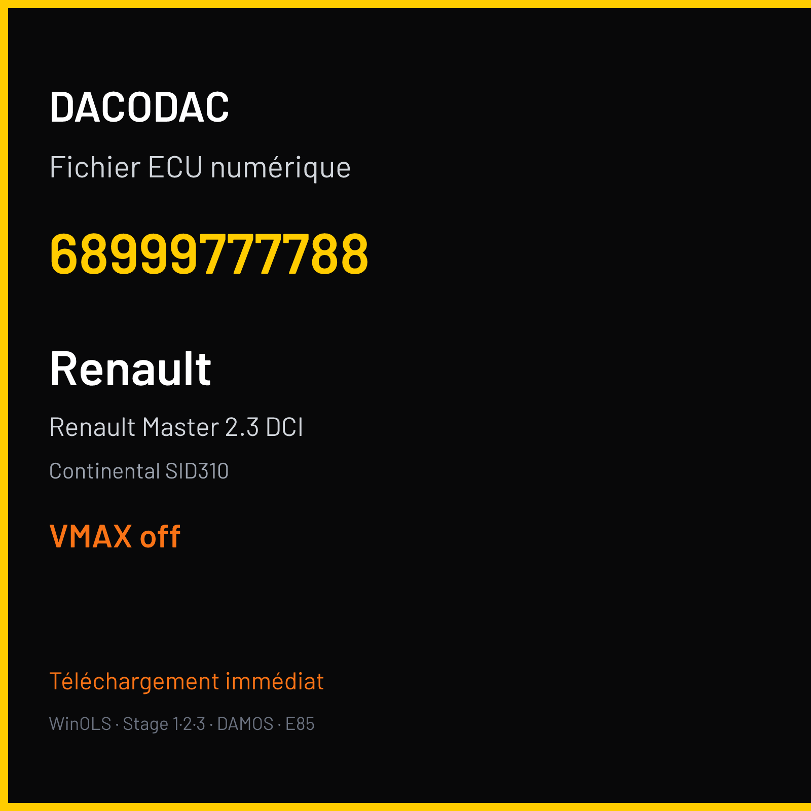Renault Master 2.3 DCI (2020) — Continental SID310 — 68999777788 — VMAX off