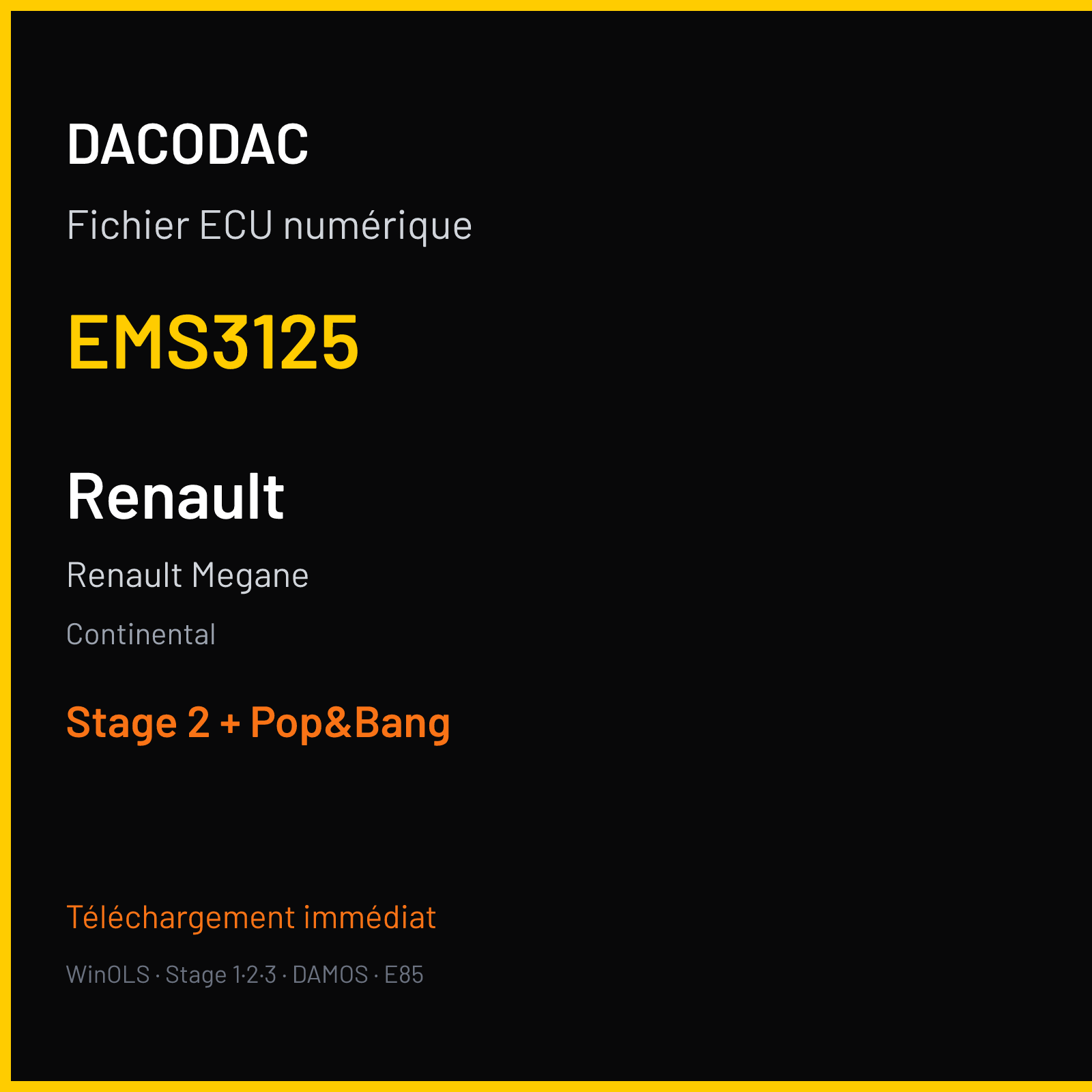 Renault Megane (2016) — Continental — EMS3125 — Stage 2 + Pop&Bang