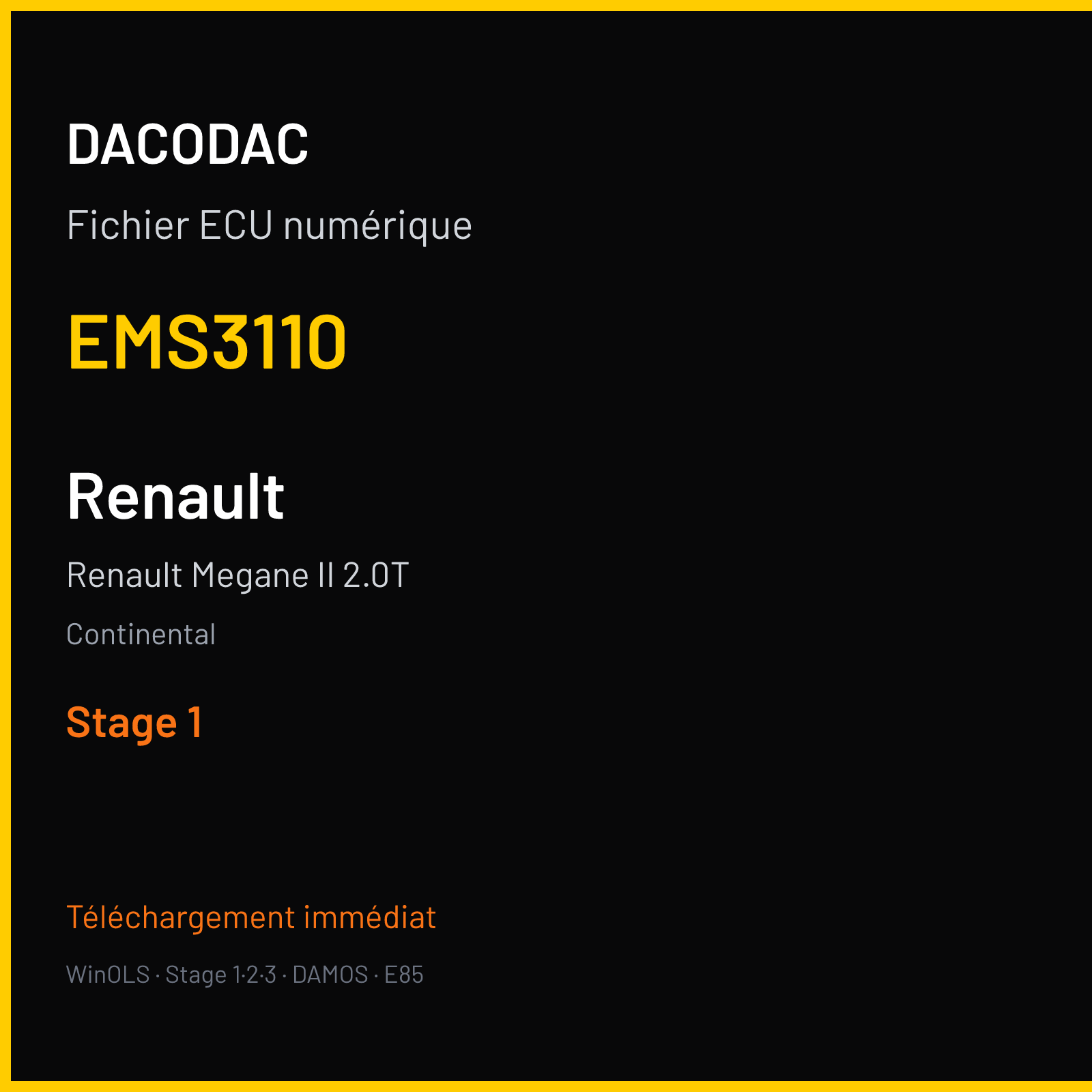 Renault Megane II 2.0T (2014) — Continental — EMS3110 — Stage 1