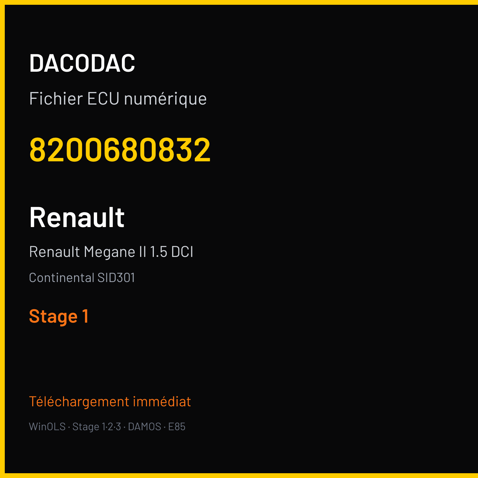 Renault Megane II 1.5 DCI (2008) — Continental SID301 — 8200680832 — Stage 1