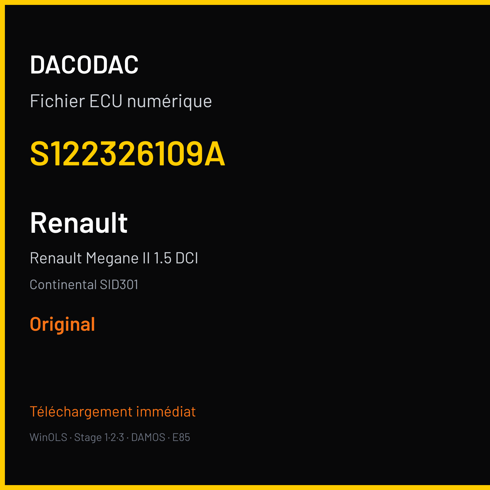 Renault Megane II 1.5 DCI (2007) — Continental SID301 — S122326109A — Original