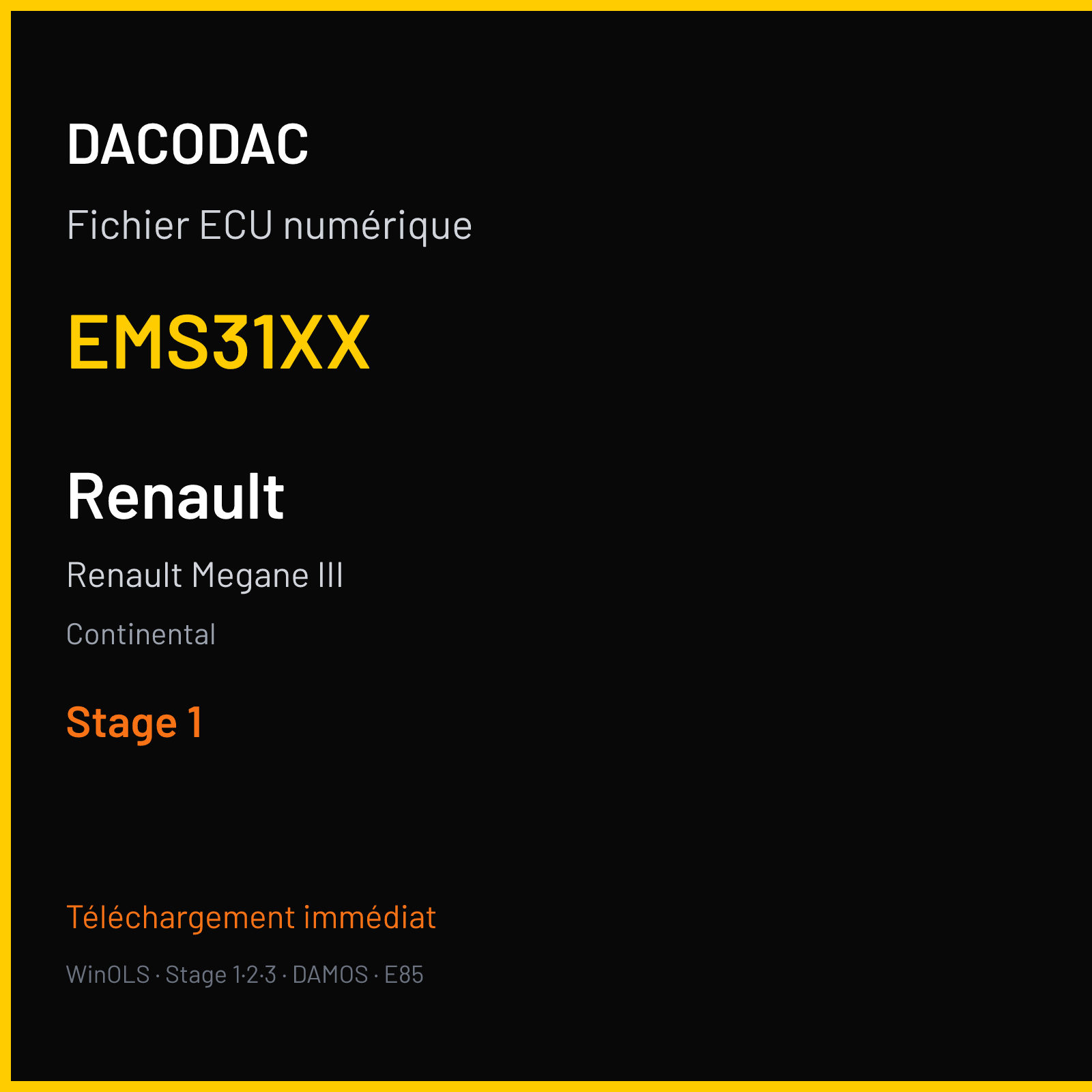 Renault Megane III (2010) — Continental — EMS31XX — Stage 1