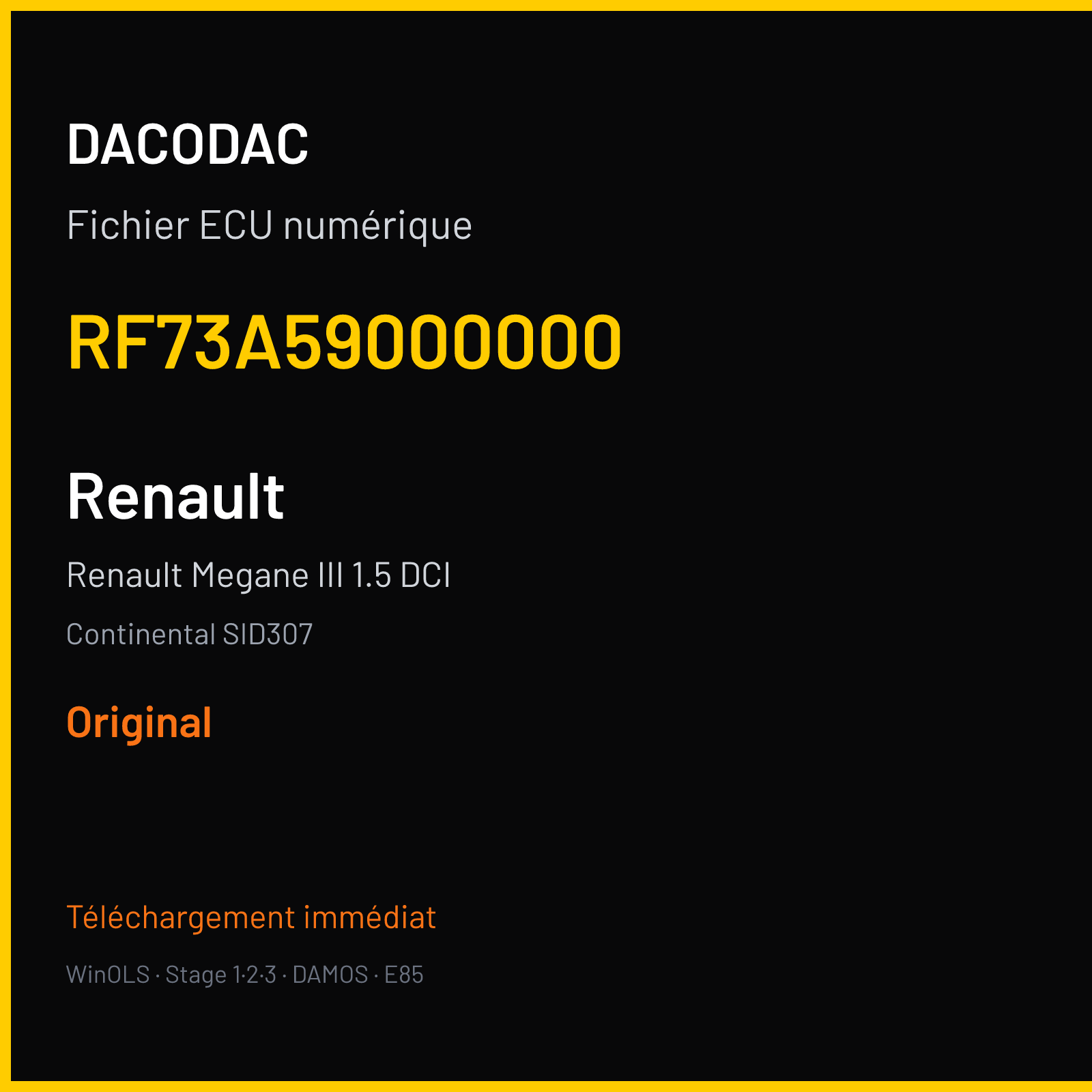 Renault Megane III 1.5 DCI (2013) — Continental SID307 — RF73A59000000 — Original