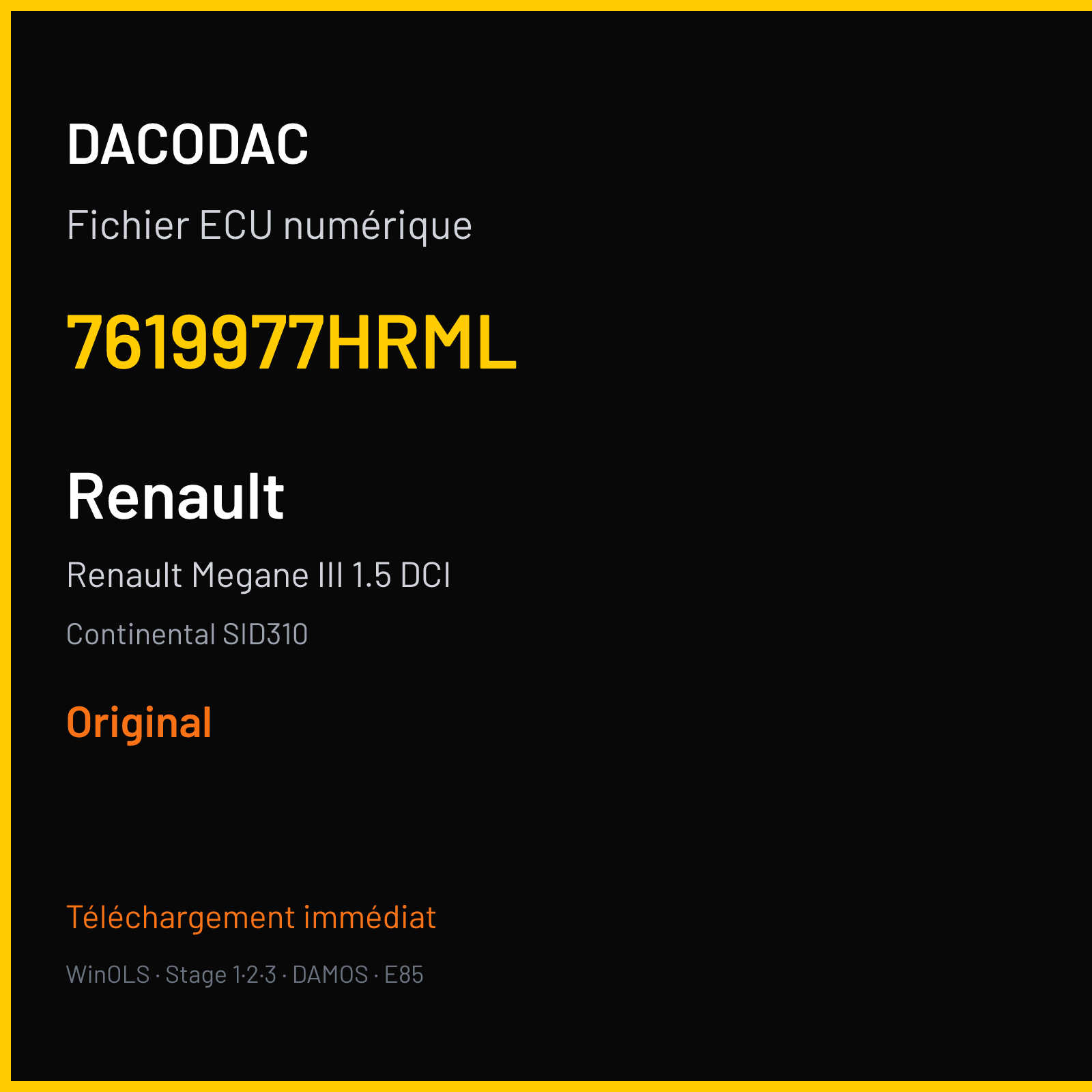 Renault Megane III 1.5 DCI (2017) — Continental SID310 — 7619977HRML — Original