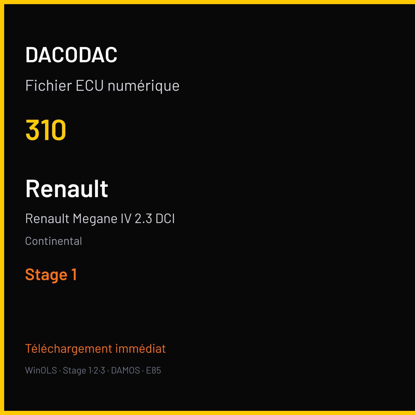 Renault Megane IV 2.3 DCI (2017) — Continental — 310 — Stage 1