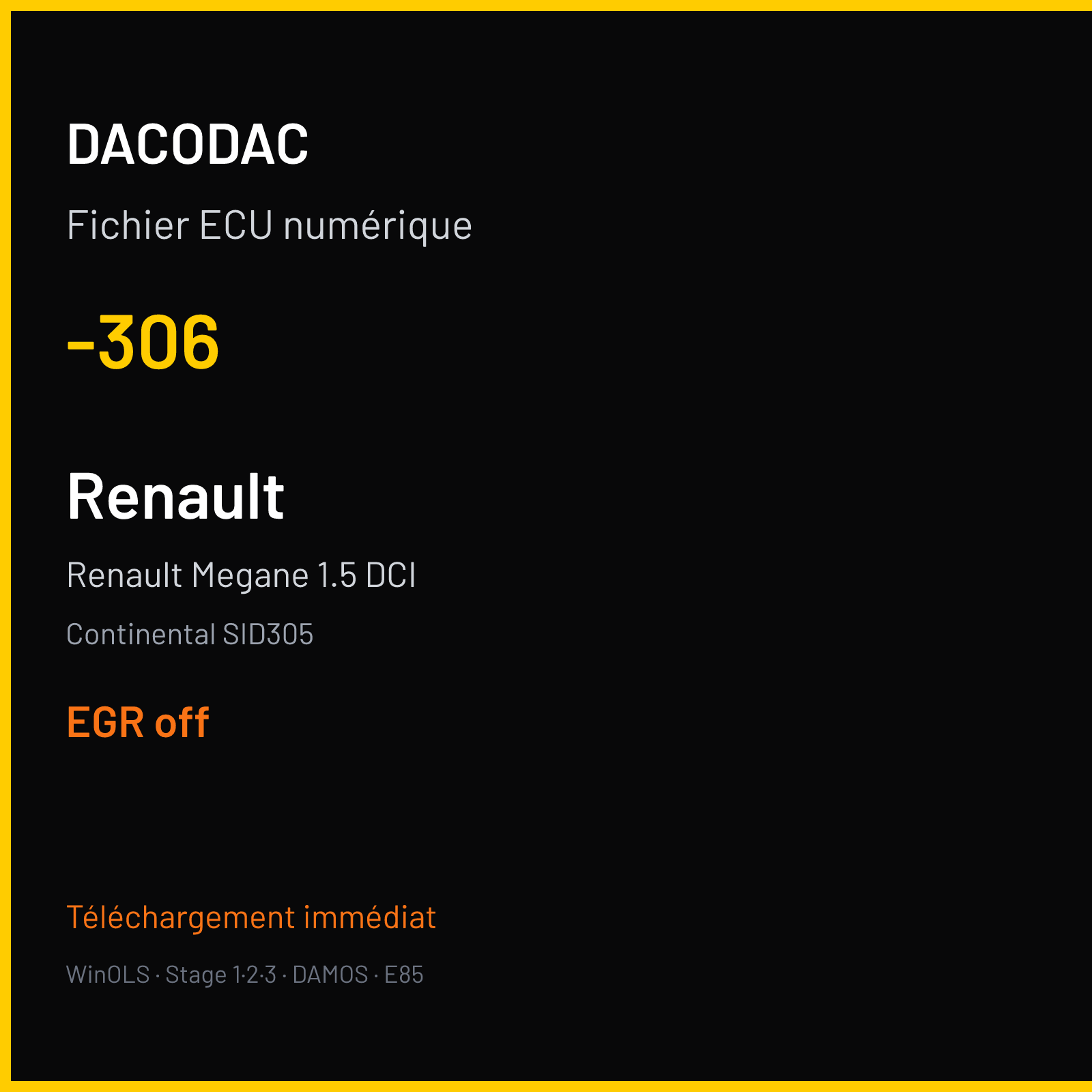 Renault Megane 1.5 DCI (2012) — Continental SID305 — -306 — EGR off