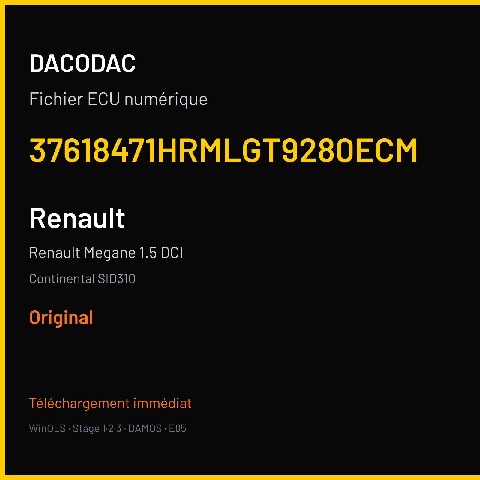 Renault Megane 1.5 DCI — Continental SID310 — 37618471HRMLGT9280ECM — Original