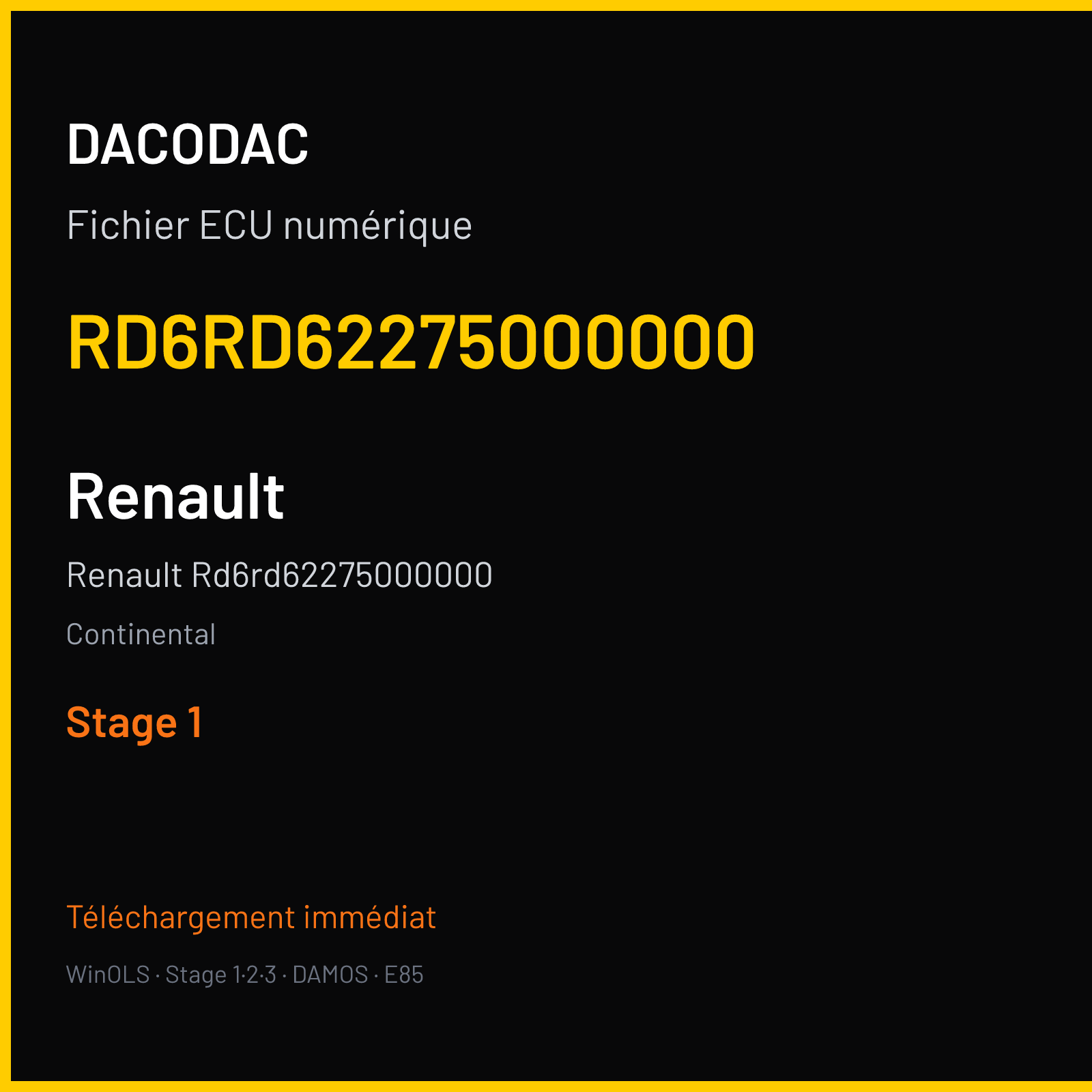 Renault Rd6rd62275000000 — Continental — RD6RD62275000000 — Stage 1