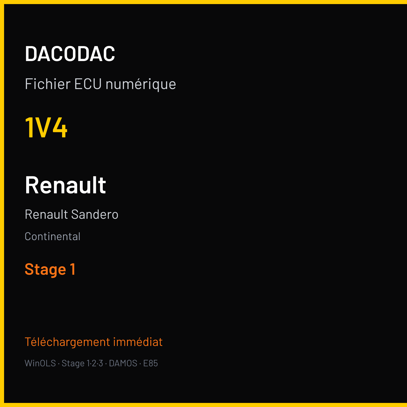 Renault Sandero (2015) — Continental — 1V4 — Stage 1