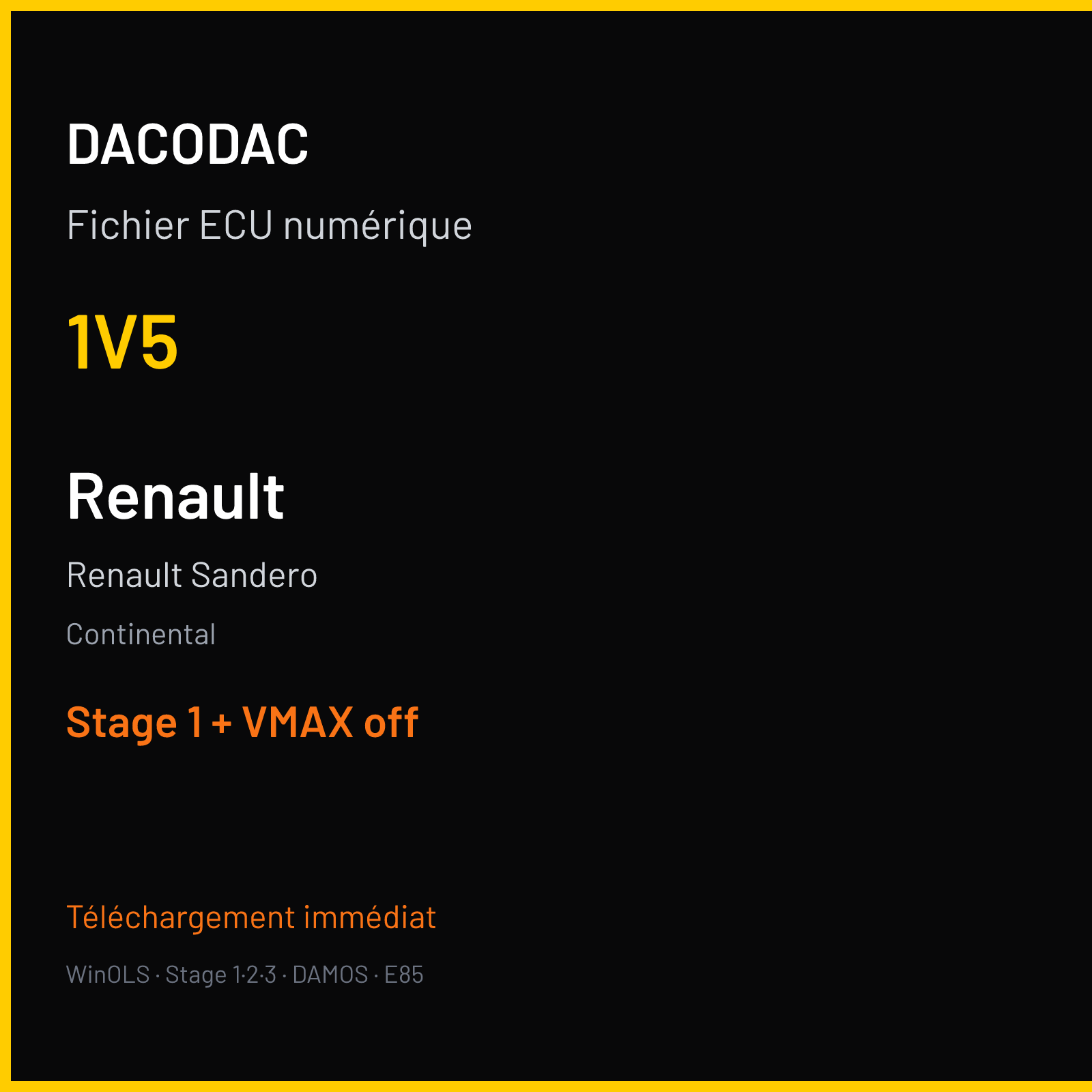 Renault Sandero (2015) — Continental — 1V5 — Stage 1 + VMAX off