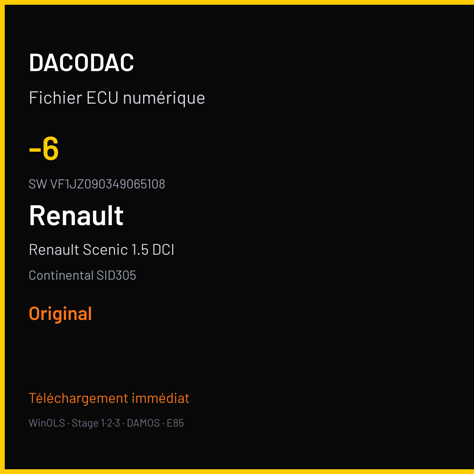 Renault Scenic 1.5 DCI (2017) — Continental SID305 — -6 · VF1JZ090349065108 — Original
