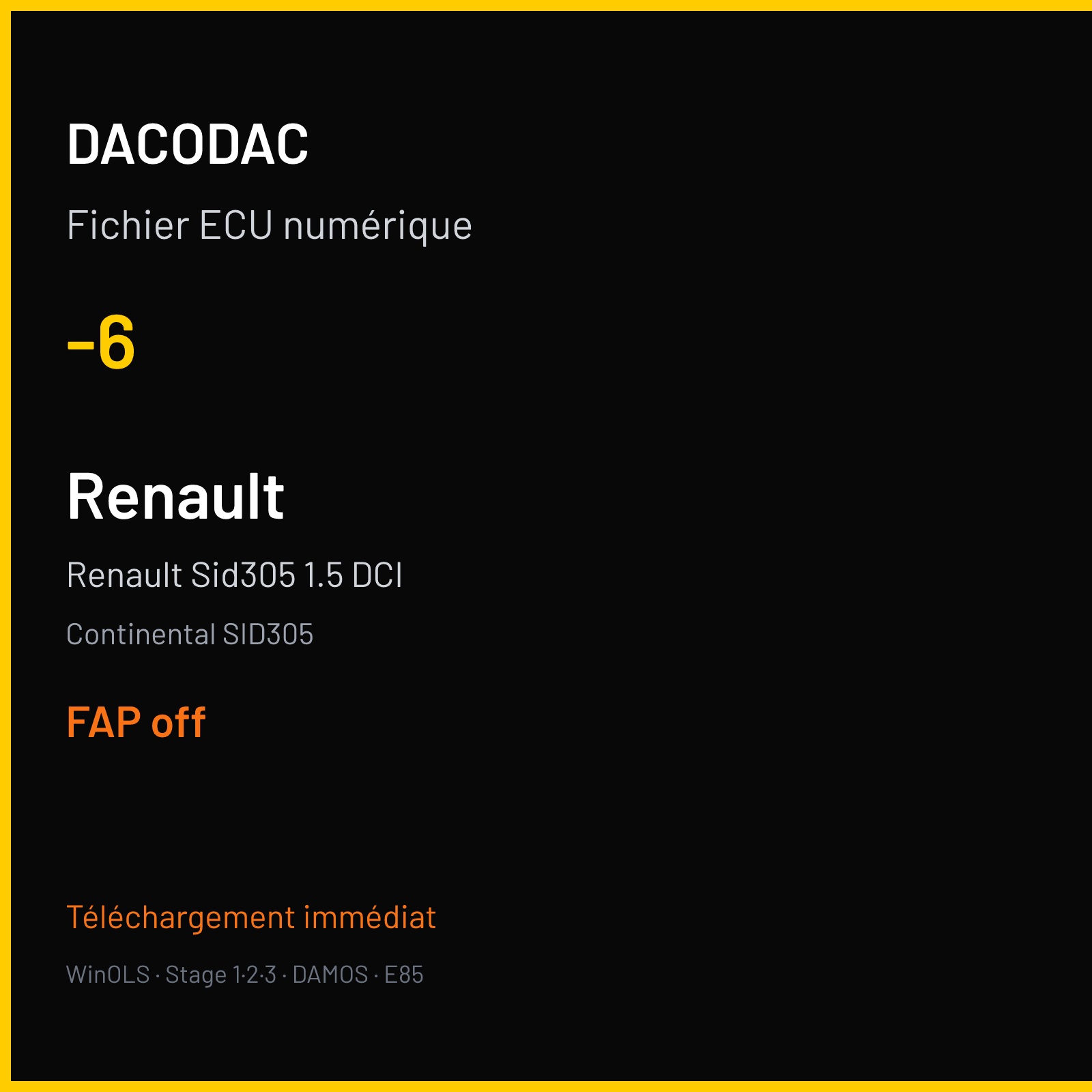 Renault Sid305 1.5 DCI — Continental SID305 — -6 — FAP off