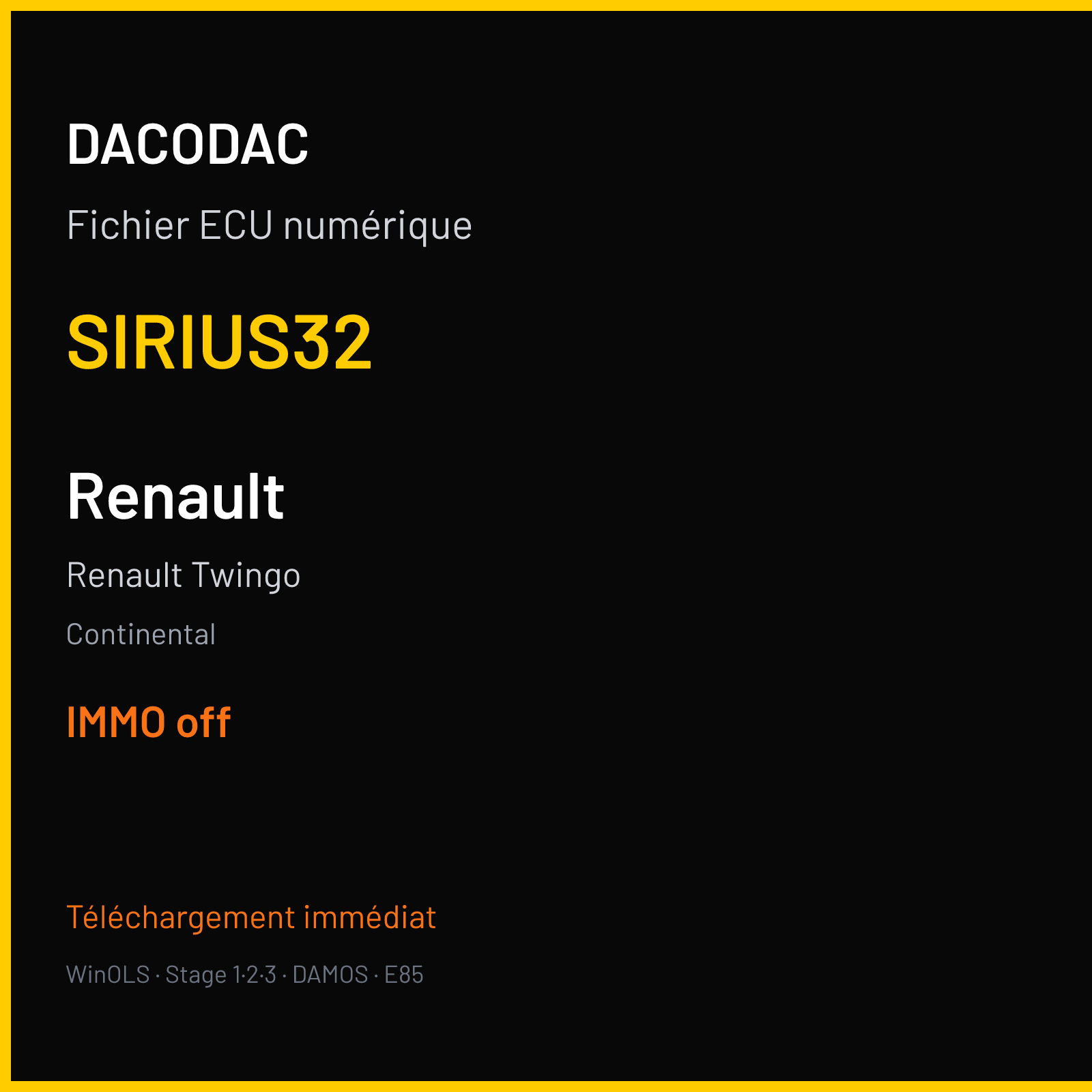 Renault Twingo — Continental — SIRIUS32 — IMMO off