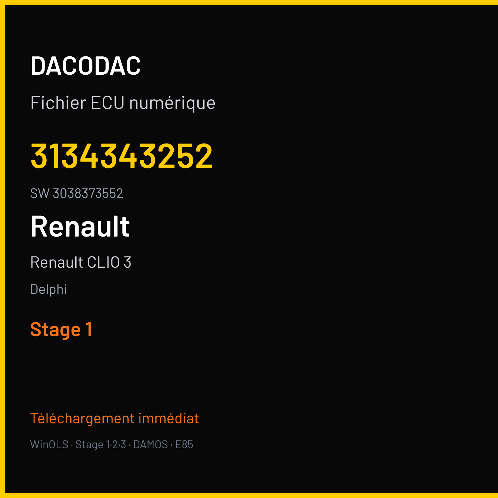 Renault CLIO 3 90 ch — Delphi — 3134343252 · 3038373552 — Stage 1