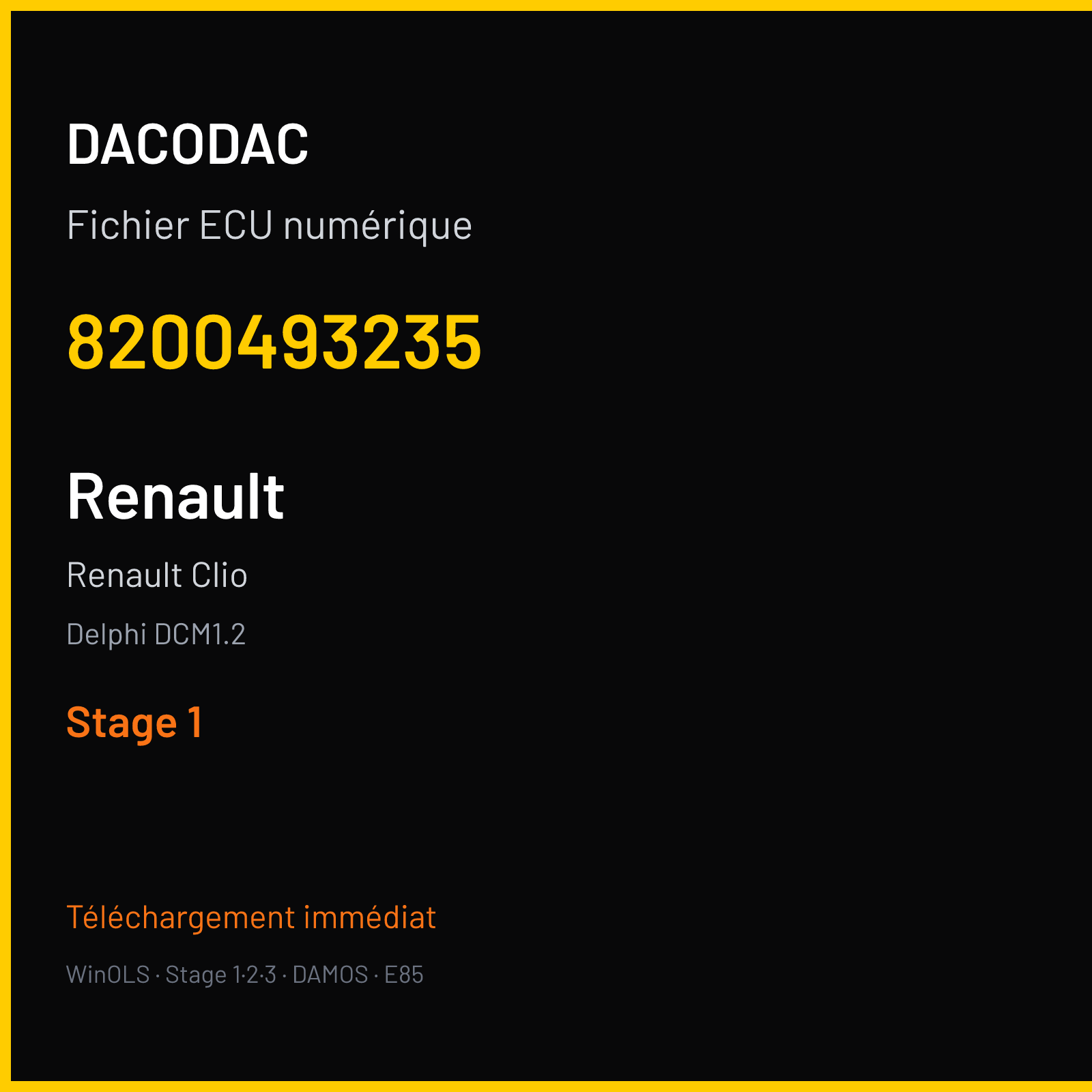 Renault Clio (2005) — Delphi DCM1.2 — 8200493235 — Stage 1
