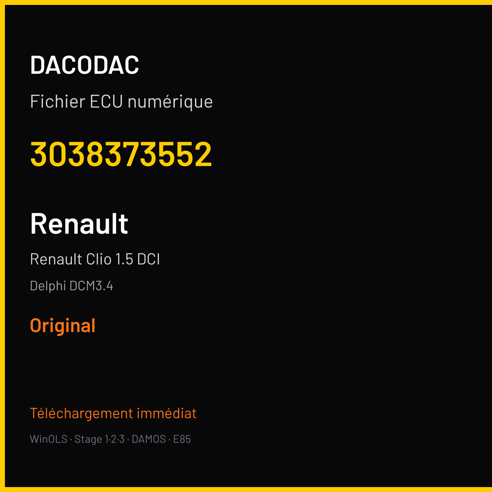 Renault Clio 1.5 DCI (2010) — Delphi DCM3.4 — 3038373552 — Original