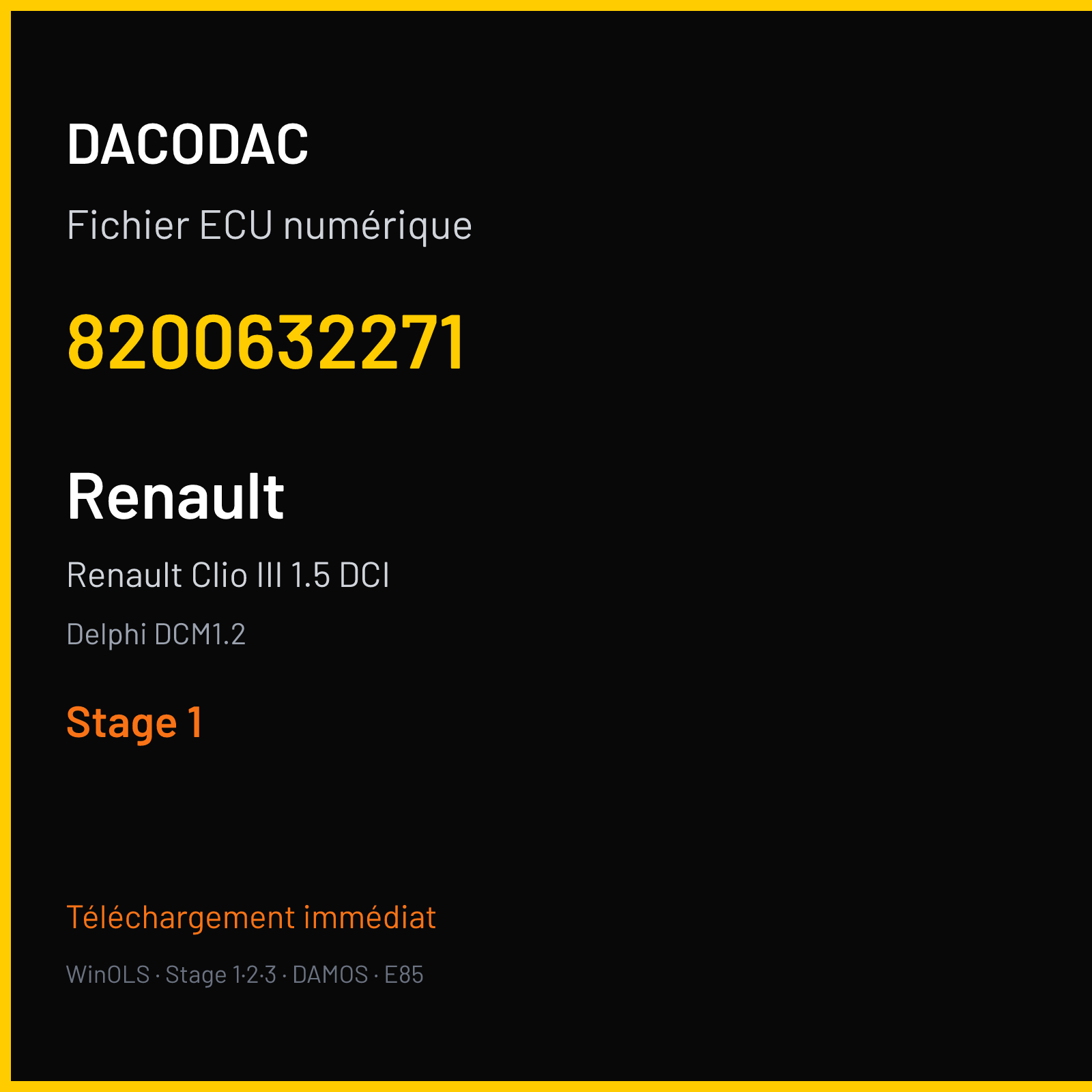 Renault Clio III 1.5 DCI (2007) — Delphi DCM1.2 — 8200632271 — Stage 1