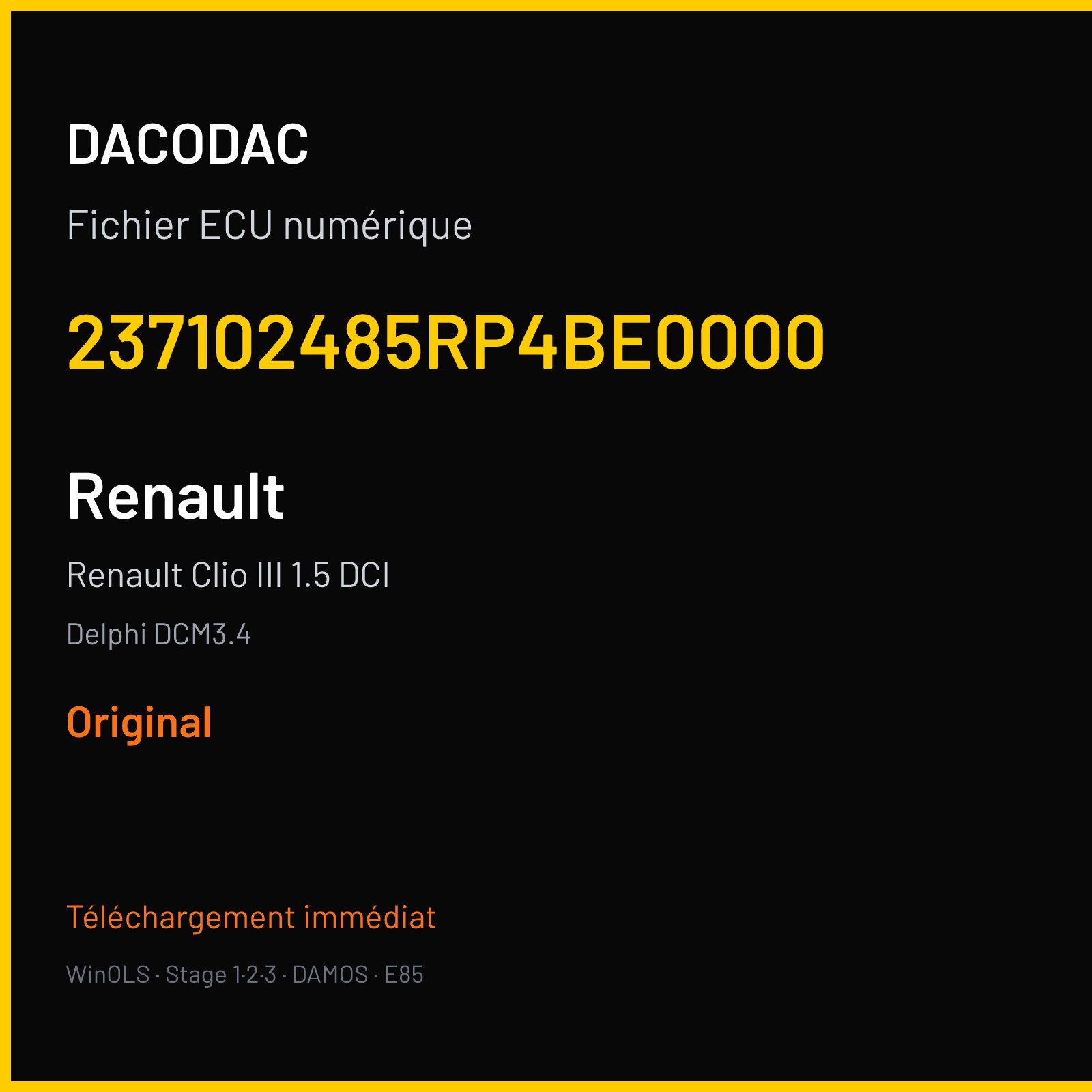 Renault Clio III 1.5 DCI (2010) — Delphi DCM3.4 — 237102485RP4BE0000 — Original