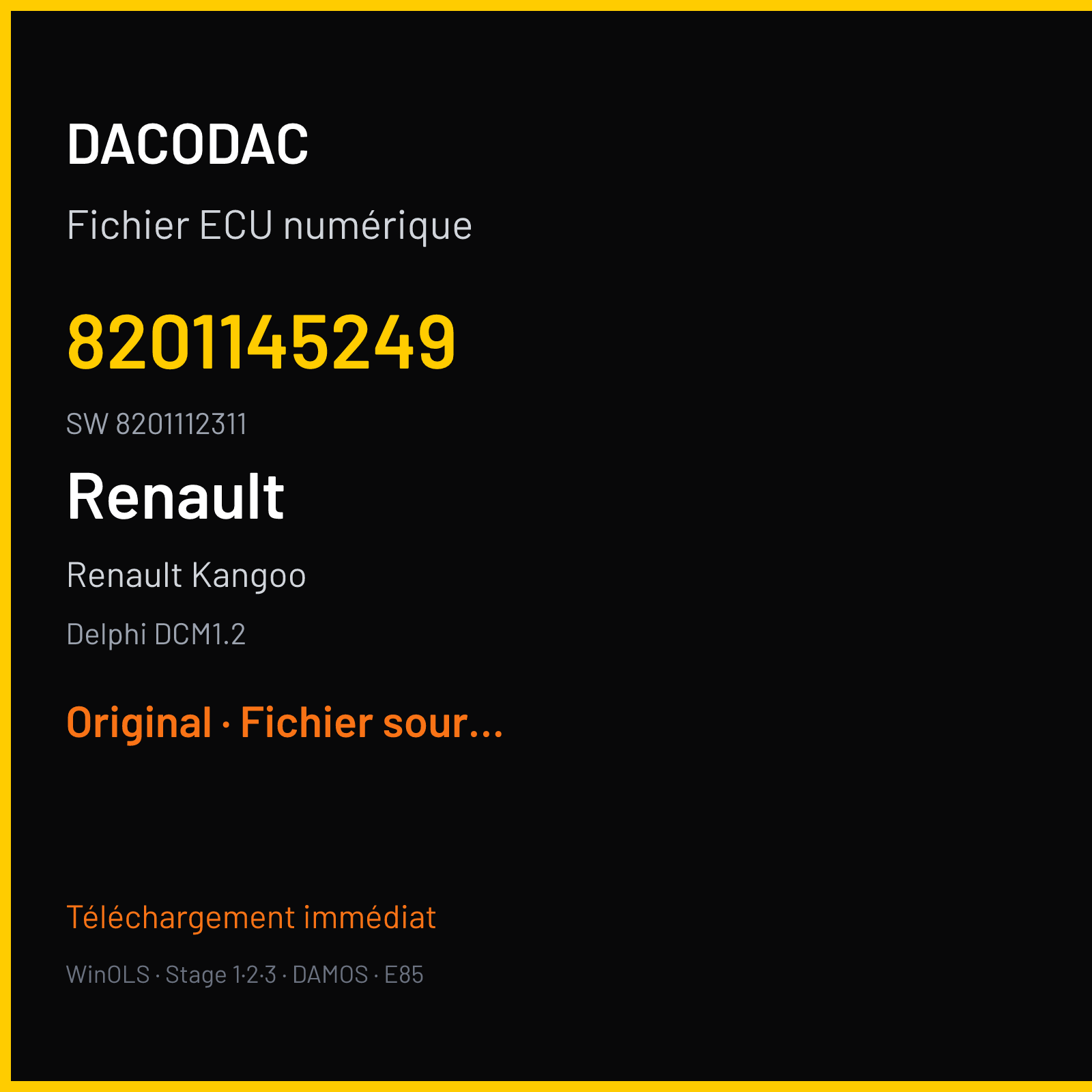 Renault Kangoo (2011) — Delphi DCM1.2 — 8201145249 · 8201112311 — Original