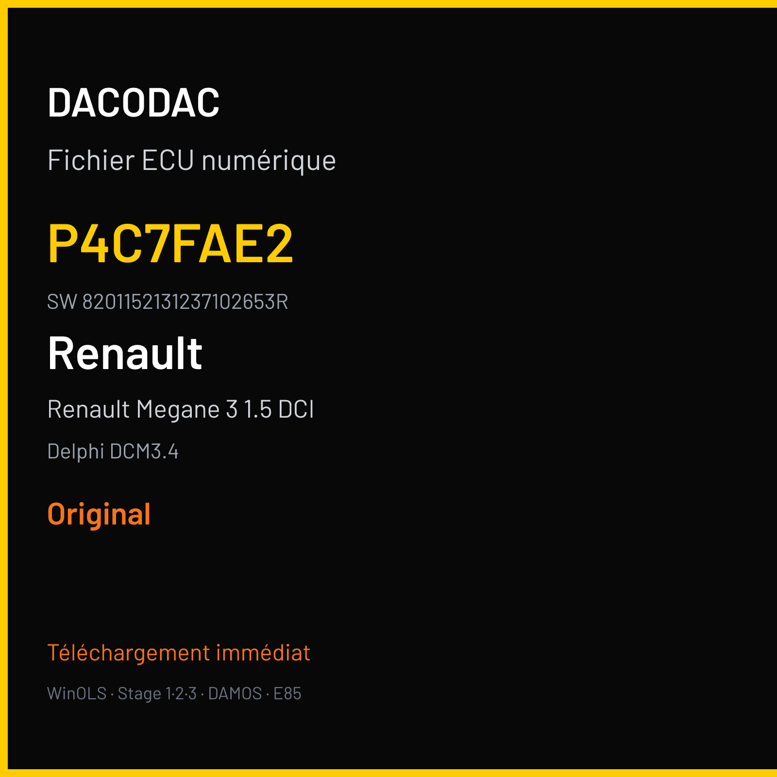 Renault Megane 3 1.5 DCI 90 ch (2009) — Delphi DCM3.4 — P4C7FAE2 · 8201152131237102653R · 237102653R — Original