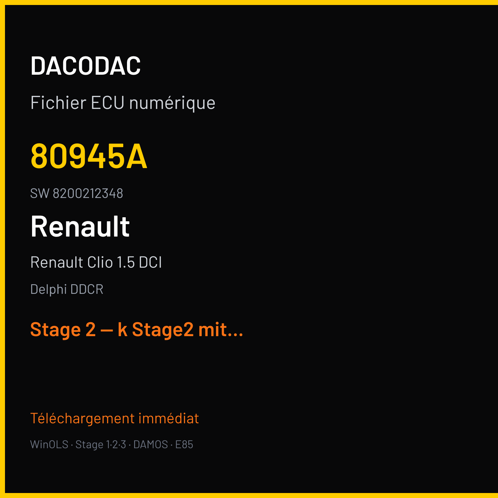 Renault Clio 1.5 DCI (2002) — Delphi DDCR — 80945A · 8200212348 — Stage 2 — k Stage2 mit 15% Einspritzung