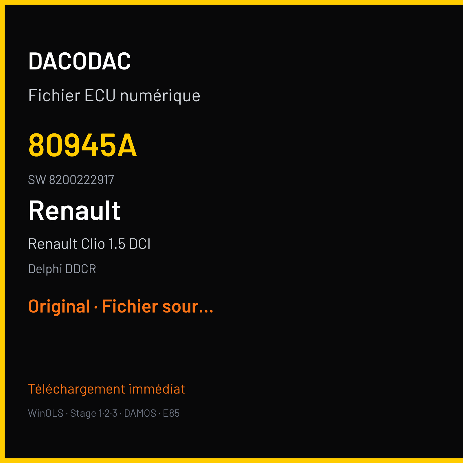 Renault Clio 1.5 DCI — Delphi DDCR — 80945A · 8200222917 — Original