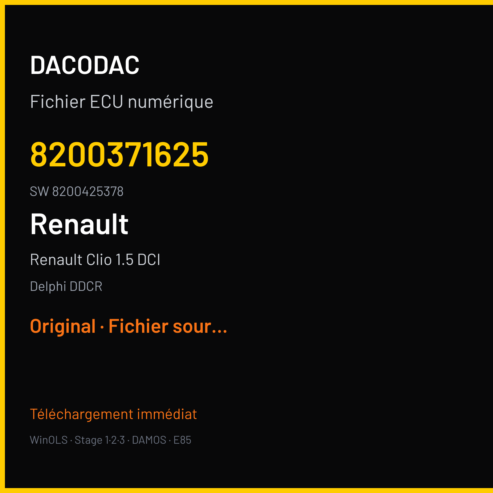 Renault Clio 1.5 DCI (2005) — Delphi DDCR — 8200371625 · 8200425378 — Original
