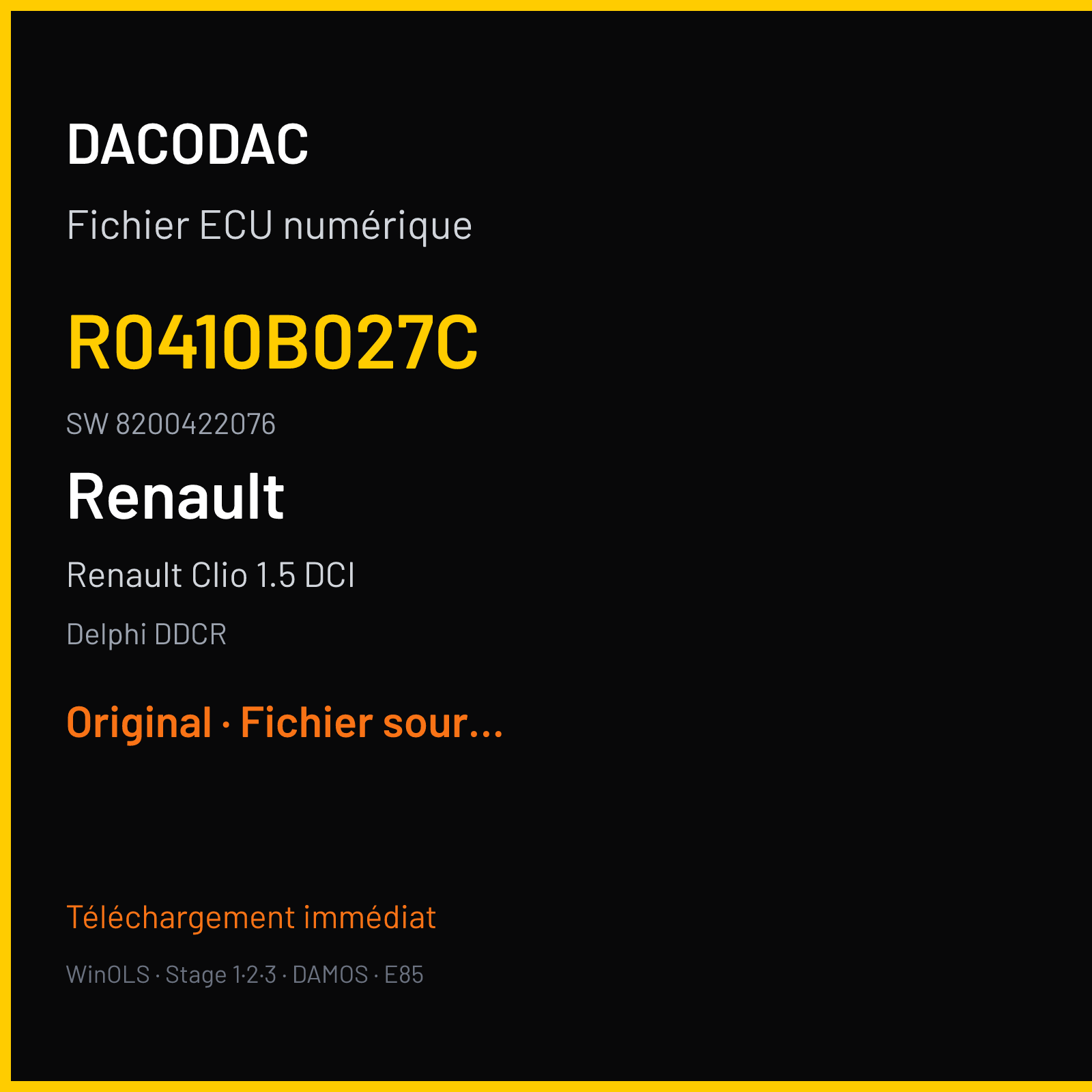 Renault Clio 1.5 DCI (2004) — Delphi DDCR — R0410B027C · 8200422076 — Original