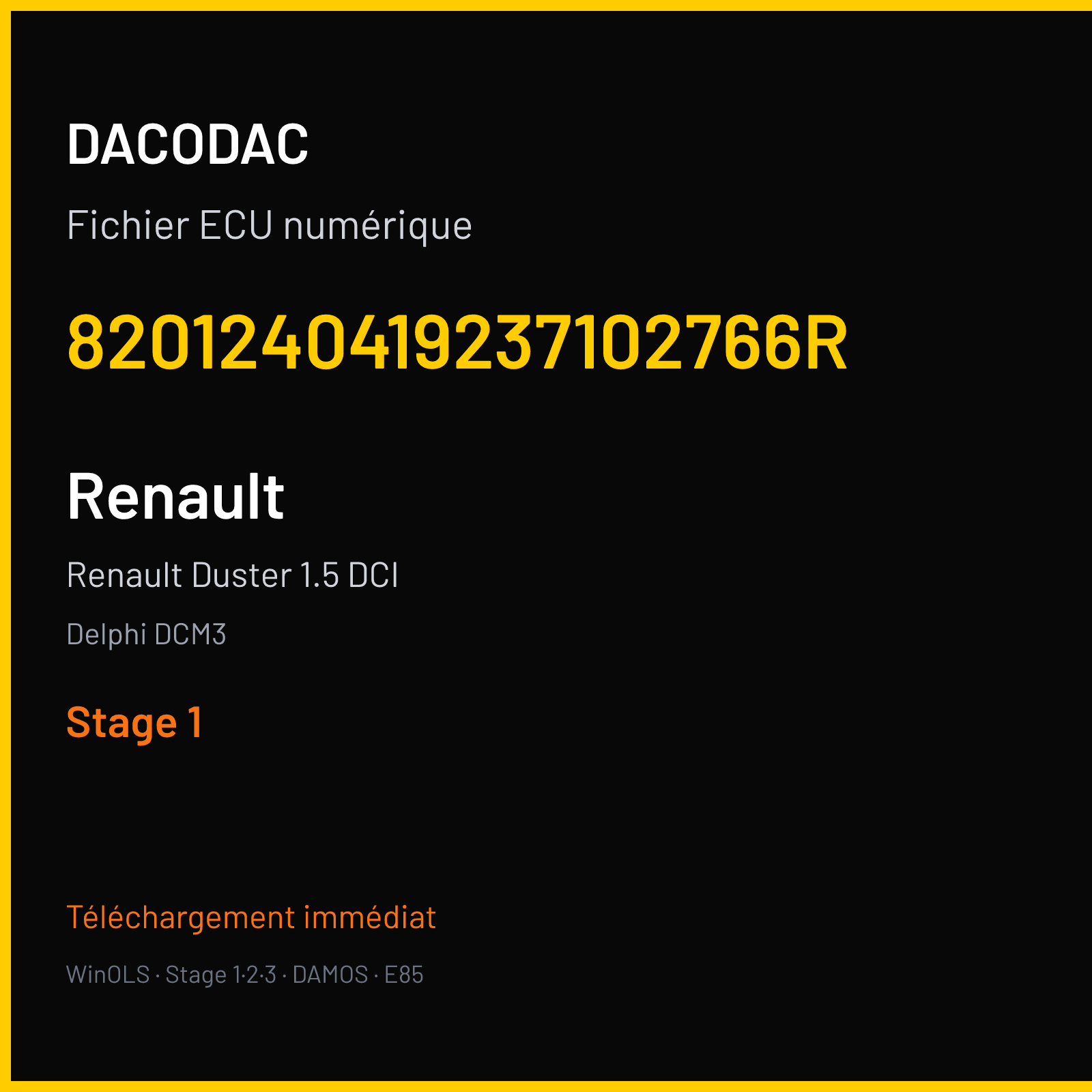 Renault Duster 1.5 DCI (2012) — Delphi DCM3 — 8201240419237102766R — Stage 1
