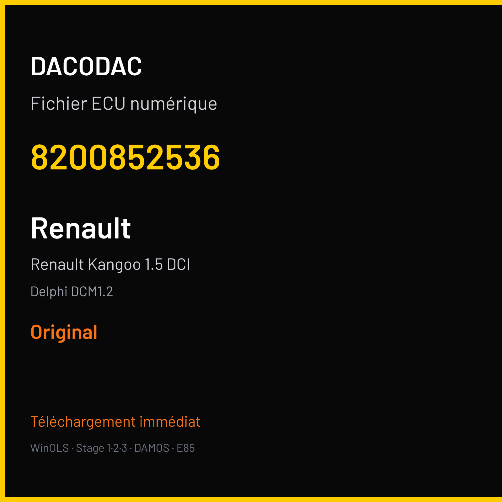 Renault Kangoo 1.5 DCI (2008) — Delphi DCM1.2 — 8200852536 — Original