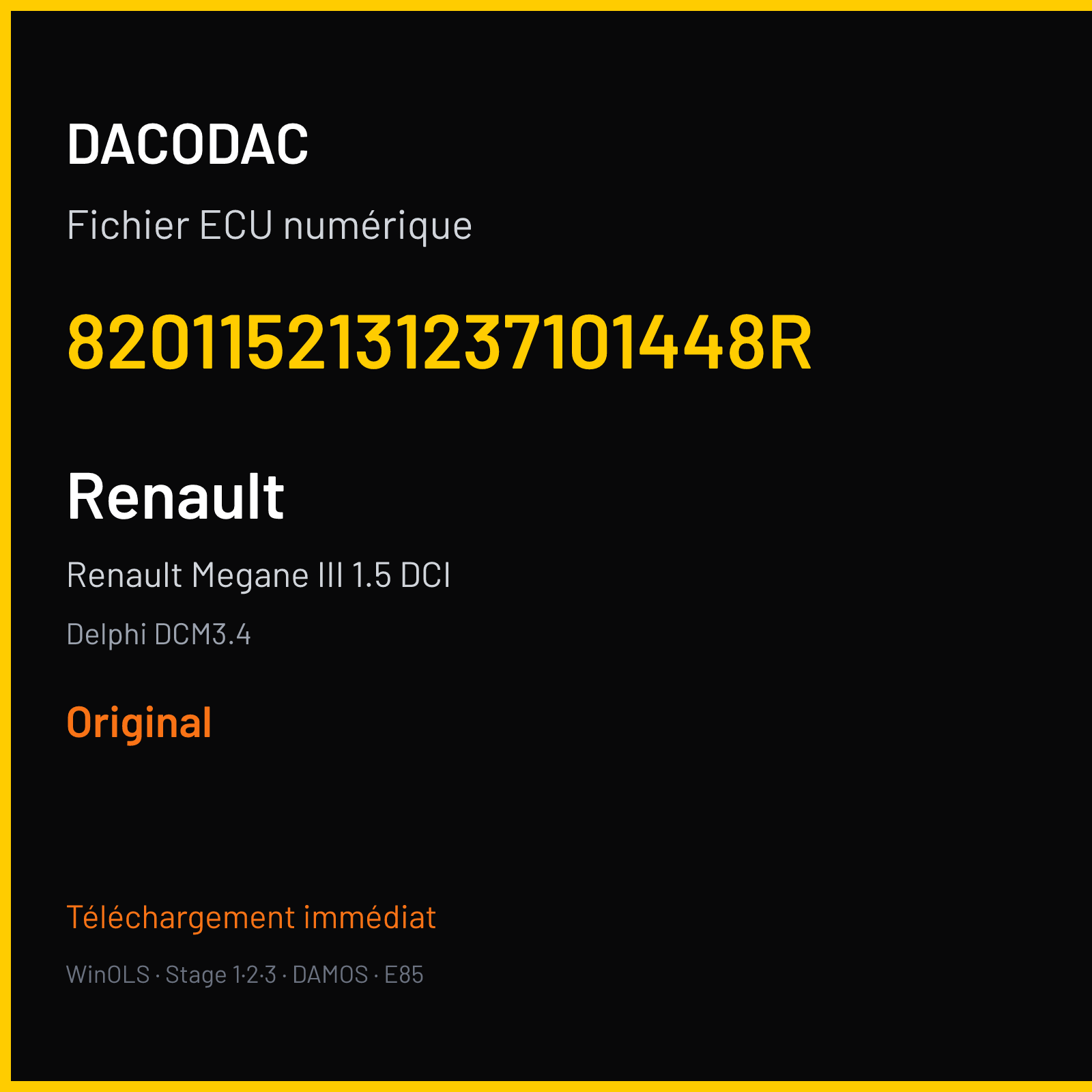 Renault Megane III 1.5 DCI (2011) — Delphi DCM3.4 — 8201152131237101448R — Original