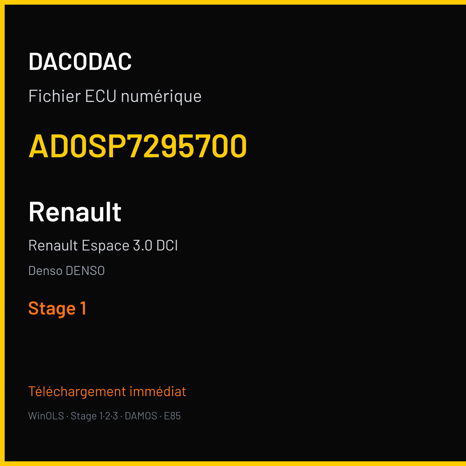 Renault Espace 3.0 DCI (2007) — Denso DENSO — AD0SP7295700 — Stage 1
