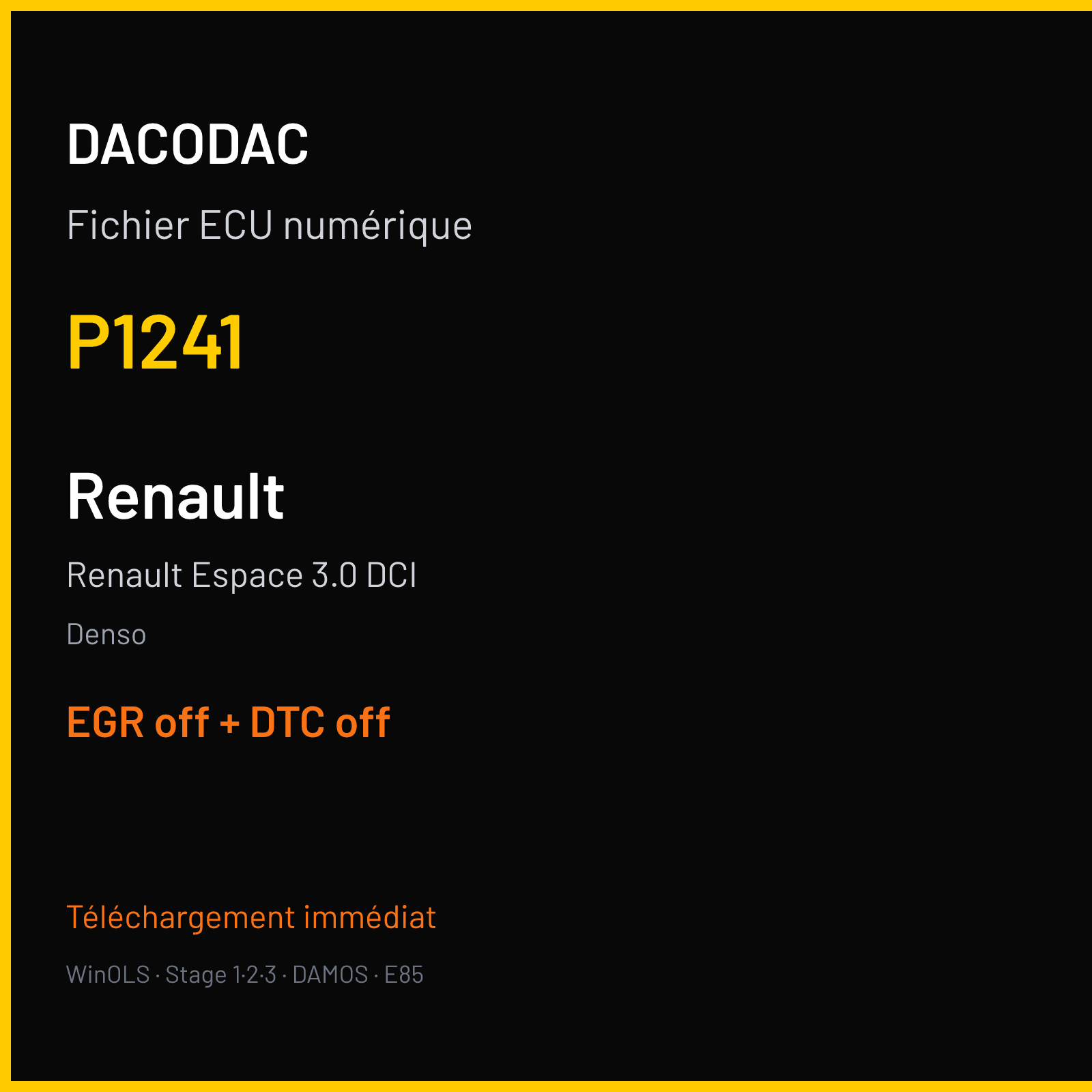 Renault Espace 3.0 DCI (2005) — Denso — P1241 — EGR off + DTC off
