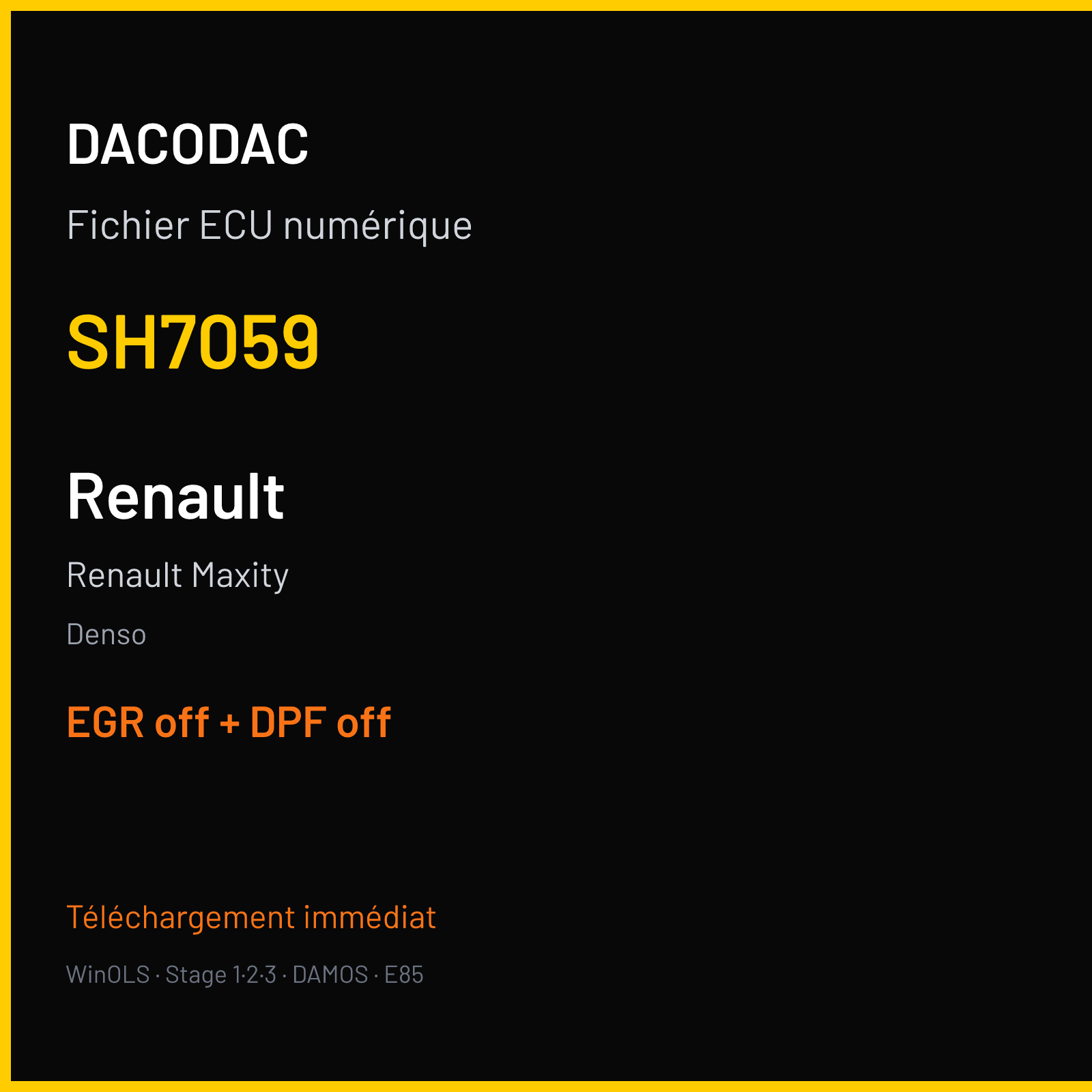 Renault Maxity (2012) — Denso — SH7059 — EGR off + DPF off