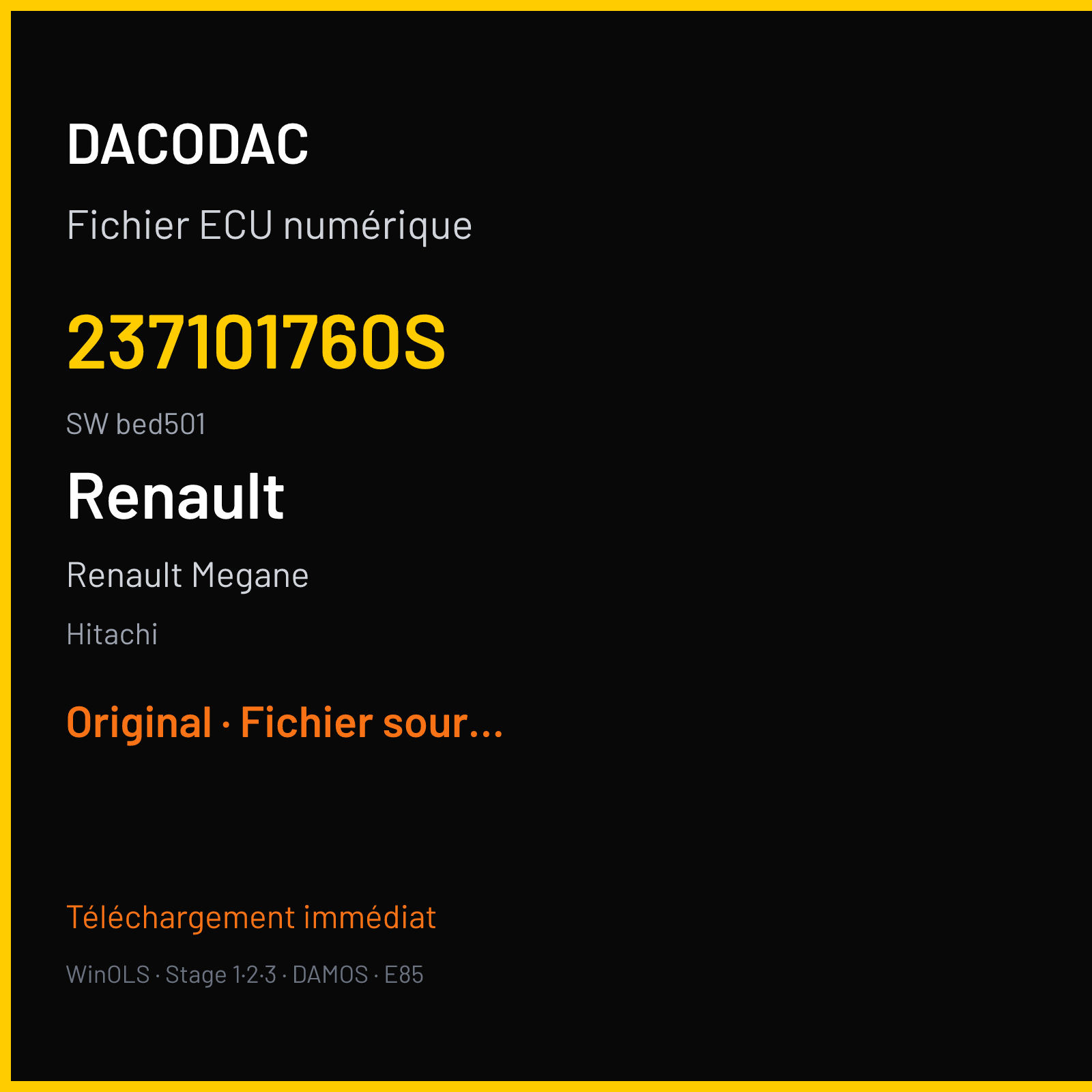 Renault Megane (2018) — Hitachi — 237101760s · bed501 — Original