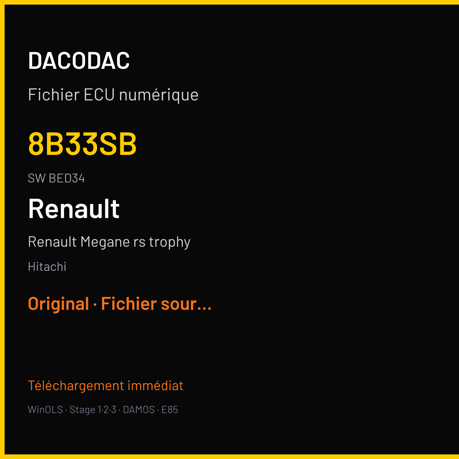 Renault Megane rs trophy (2015) — Hitachi — 8B33SB · BED34 — Original