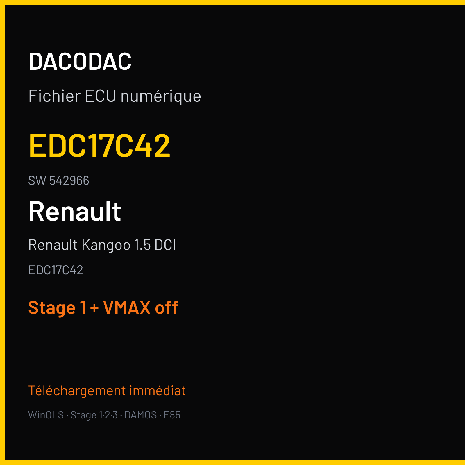 Renault Kangoo 1.5 DCI (2015) — EDC17C42 — EDC17C42 · 542966 — Stage 1 + VMAX off