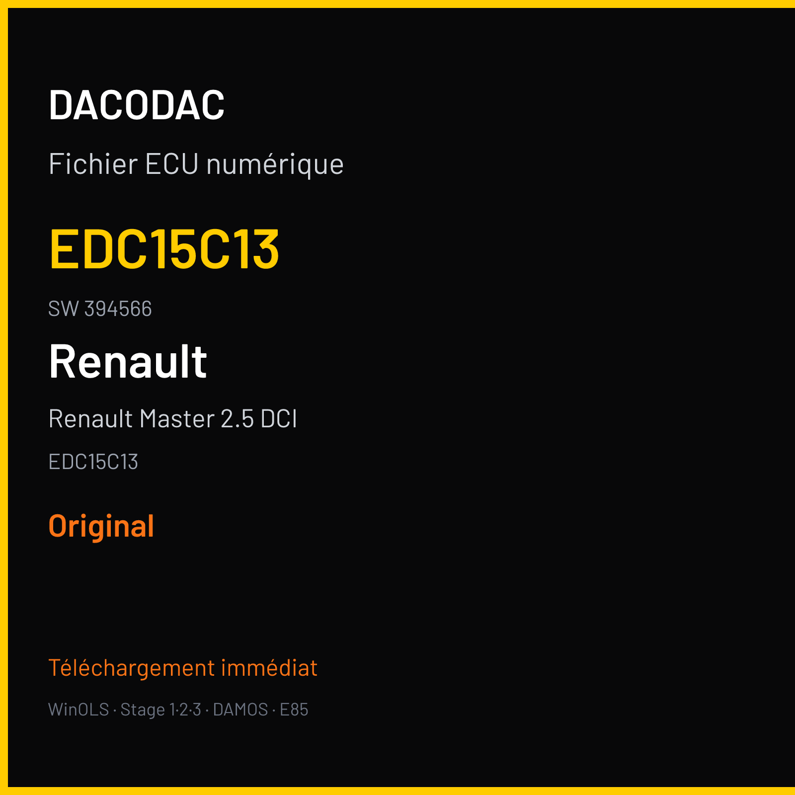 Renault Master 2.5 DCI (2007) — EDC15C13 — EDC15C13 · 394566 — Original