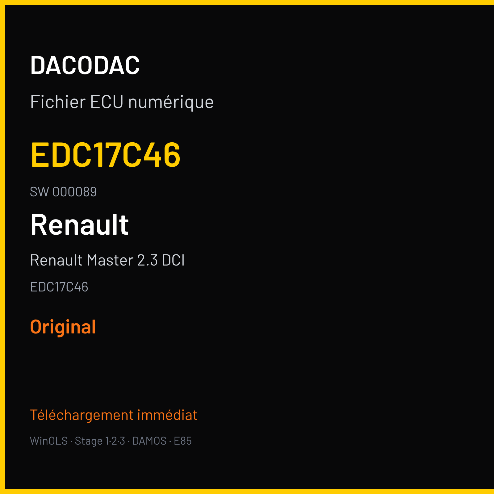 Renault Master 2.3 DCI (2015) — EDC17C46 — EDC17C46 · 000089 — Original