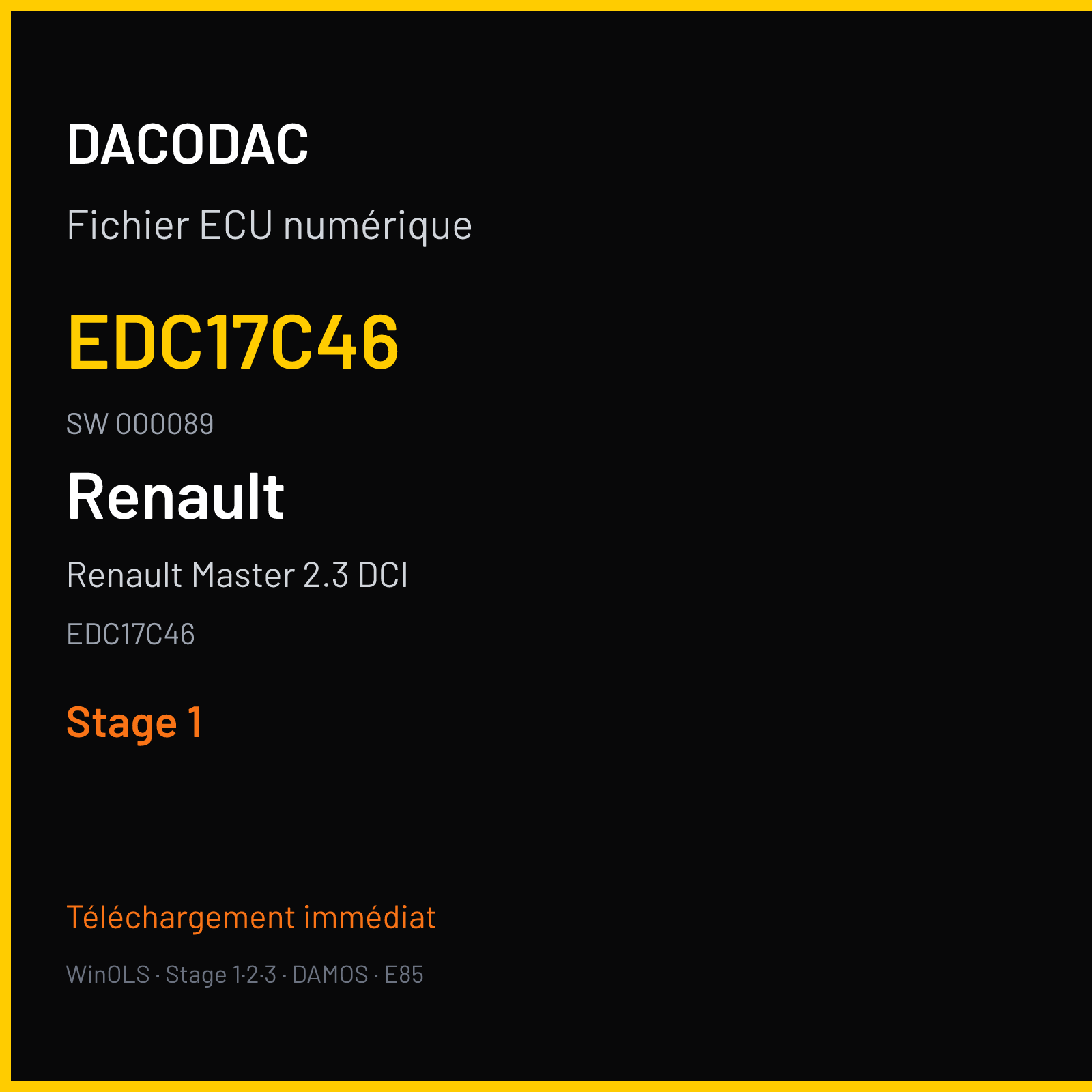 Renault Master 2.3 DCI (2015) — EDC17C46 — EDC17C46 · 000089 — Stage 1