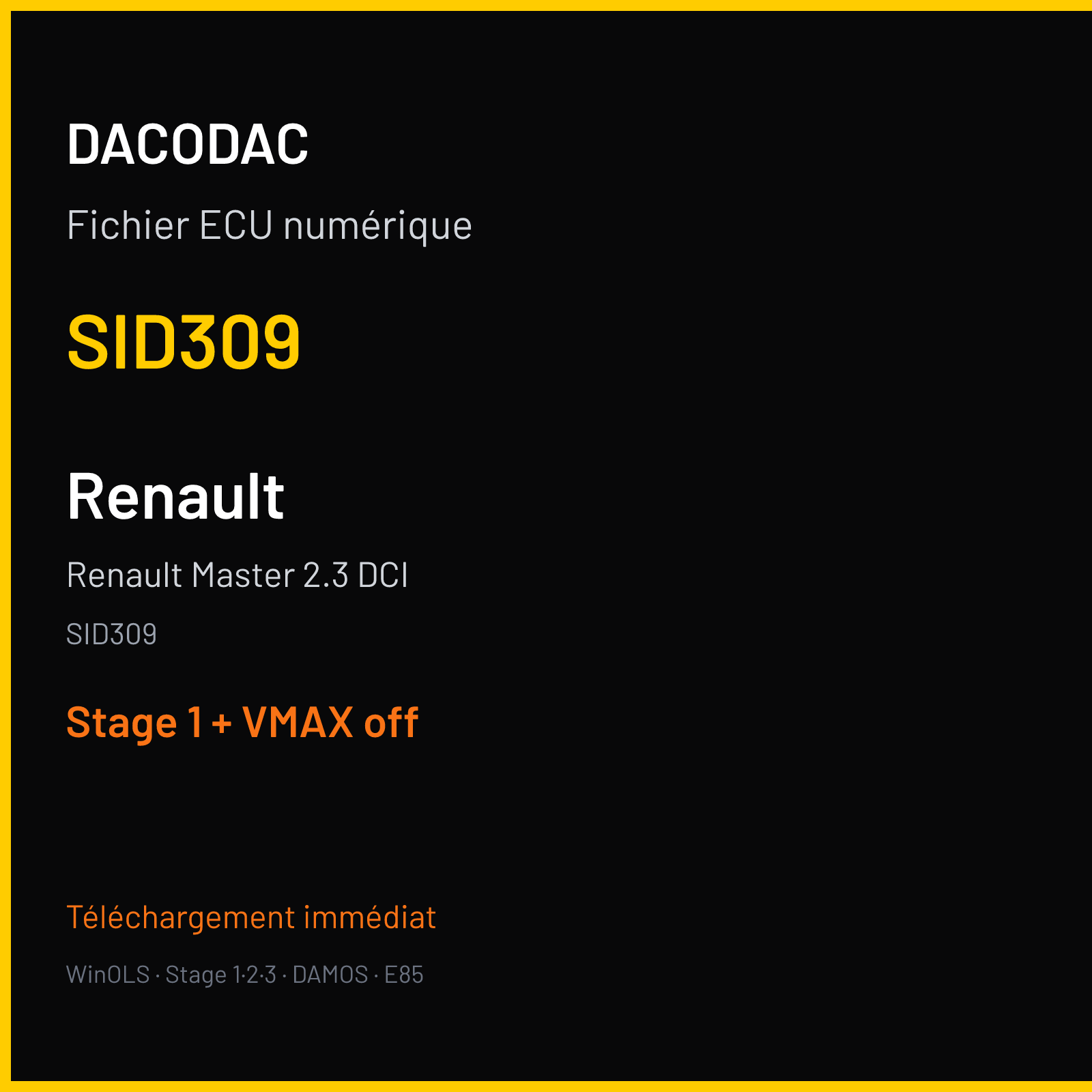 Renault Master 2.3 DCI (2015) — SID309 — SID309 — Stage 1 + VMAX off