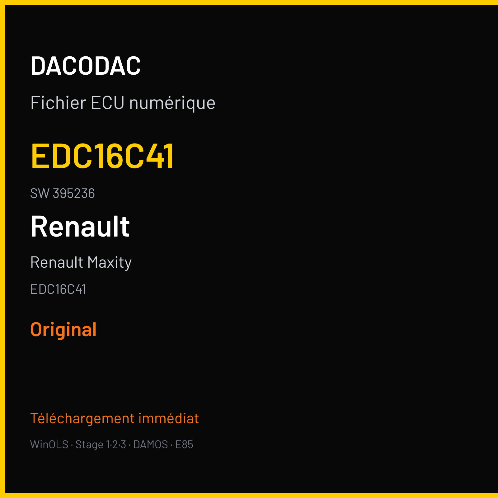 Renault Maxity (2009) — EDC16C41 — EDC16C41 · 395236 — Original