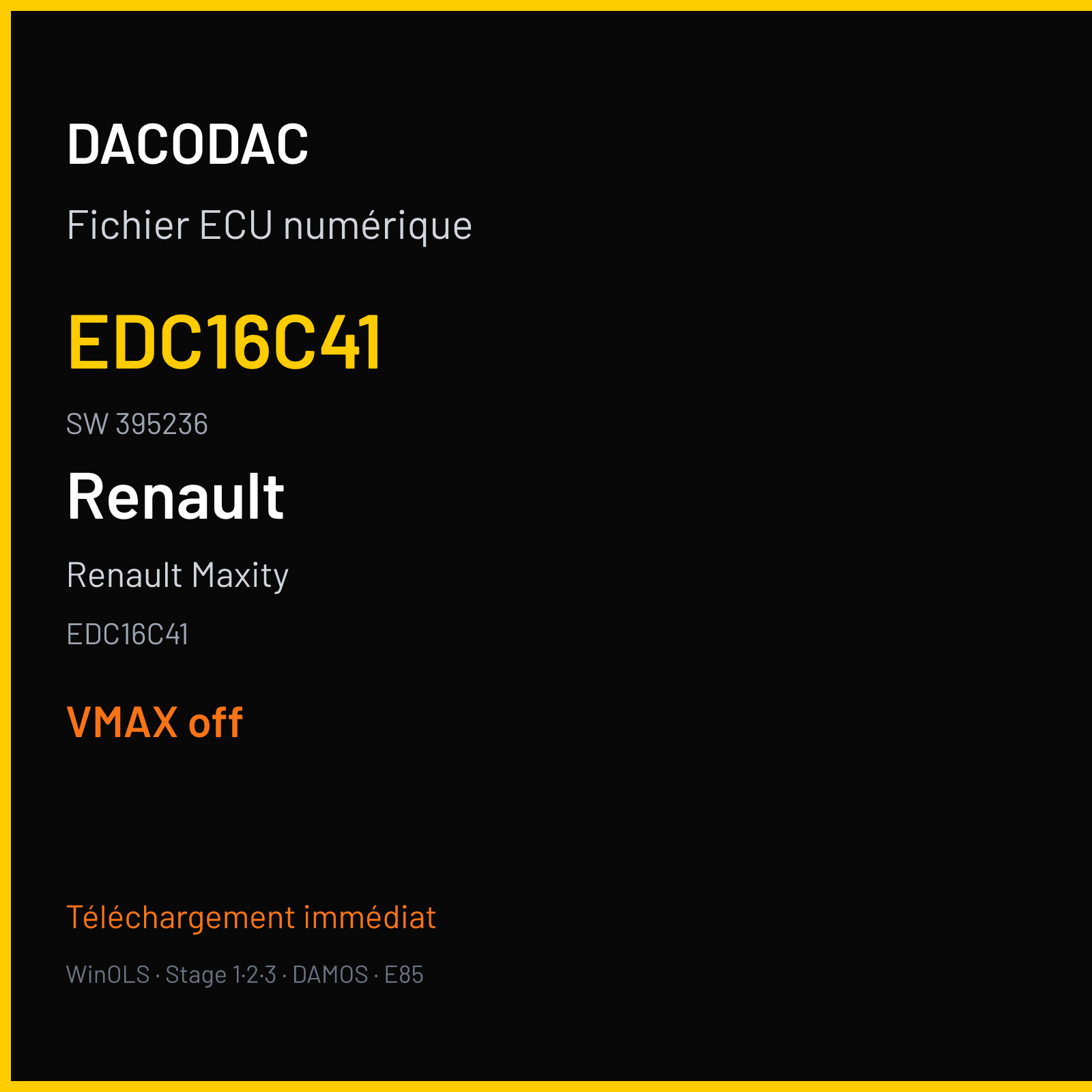 Renault Maxity (2009) — EDC16C41 — EDC16C41 · 395236 — VMAX off